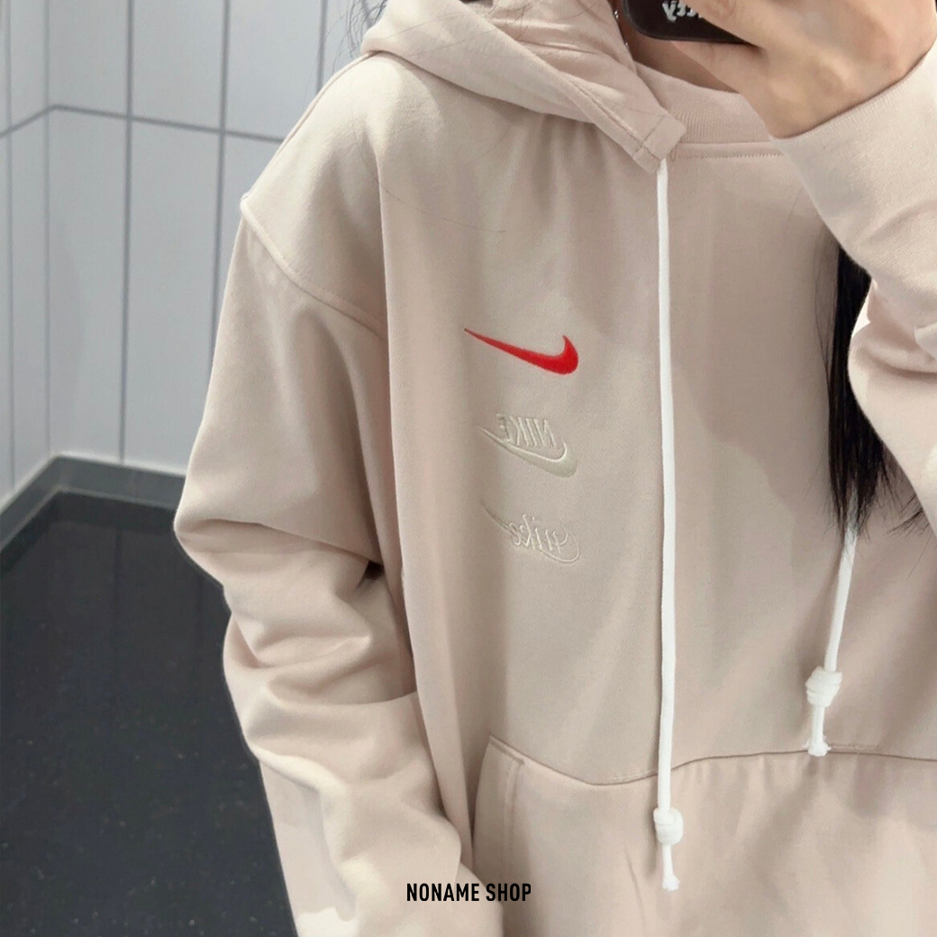 NIKE CNY 龍年 限定 串標 三LOGO 帽T 奶茶色 (男款)