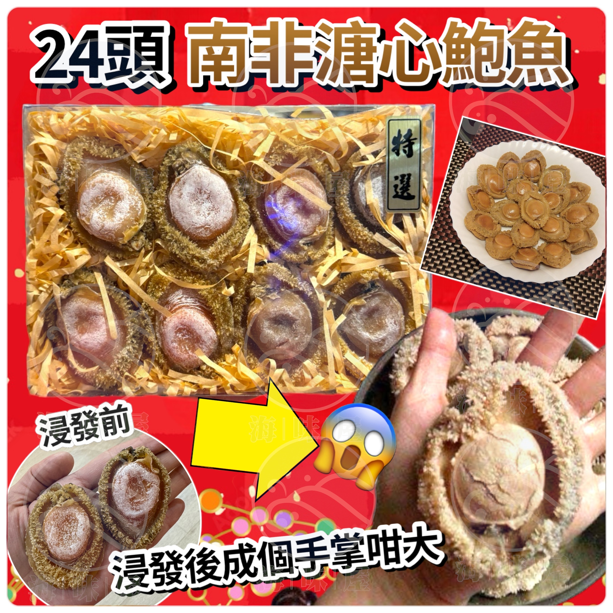 H16760 24頭南非溏心乾鮑魚 （8入禮盒裝）