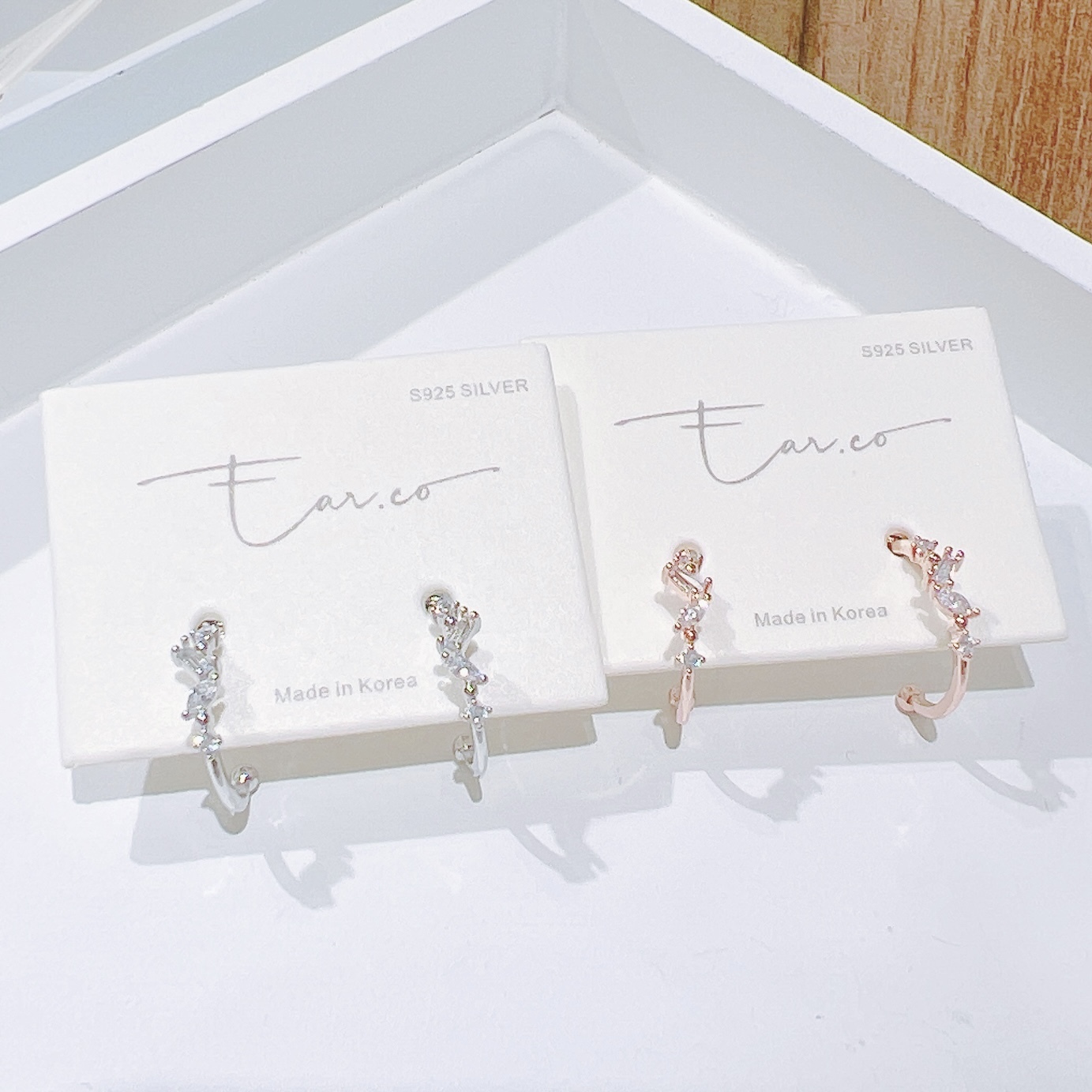 不規則閃石半耳圈 #H21