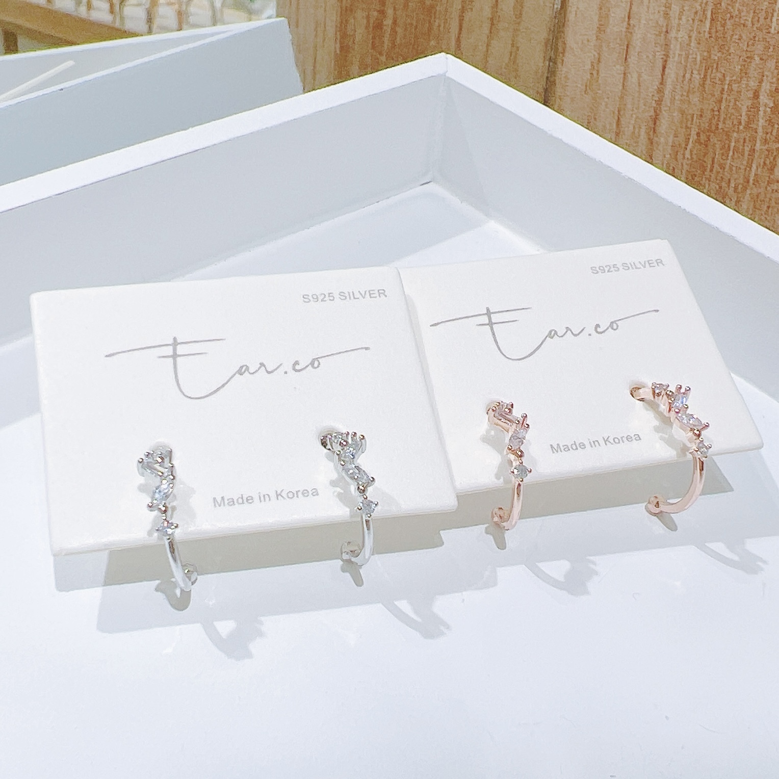 不規則閃石半耳圈 #H21