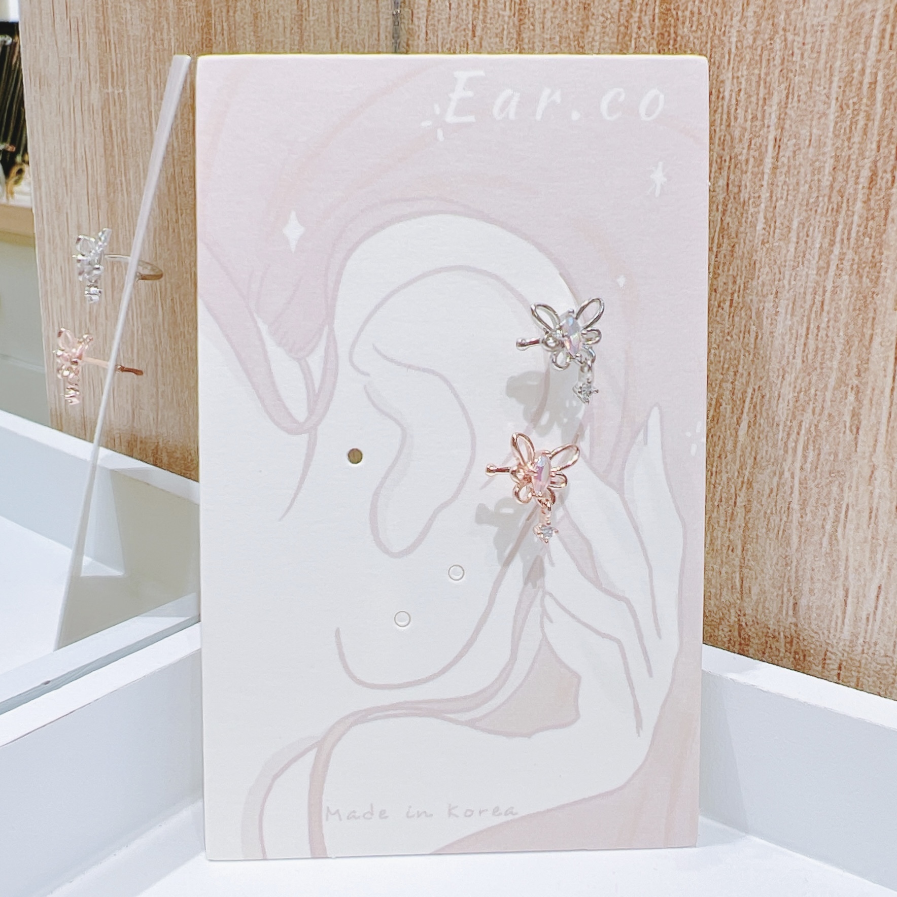 小蝴蝶垂釣閃石耳骨夾 [單支] #H2