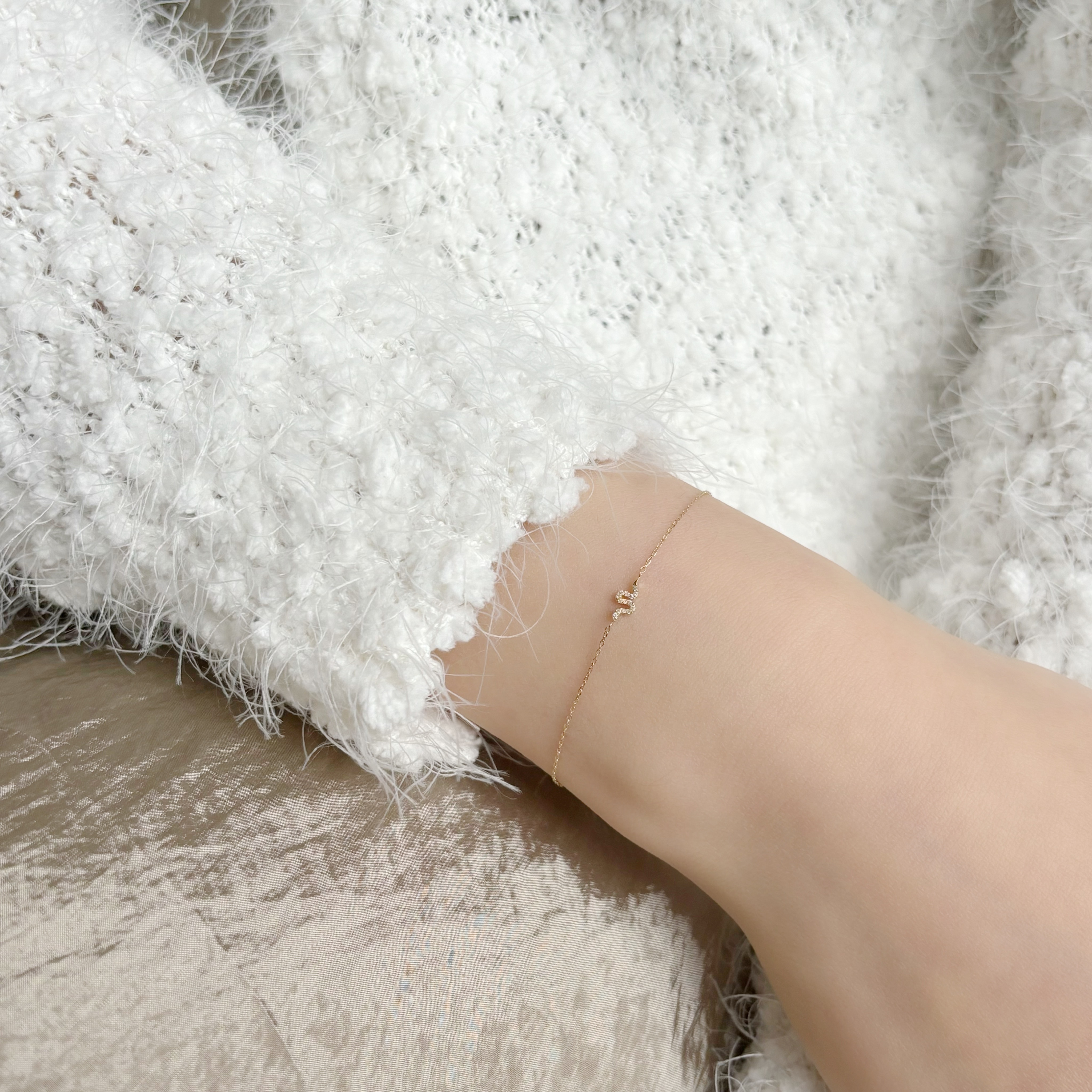 14k小蛇pave真鑽手鍊