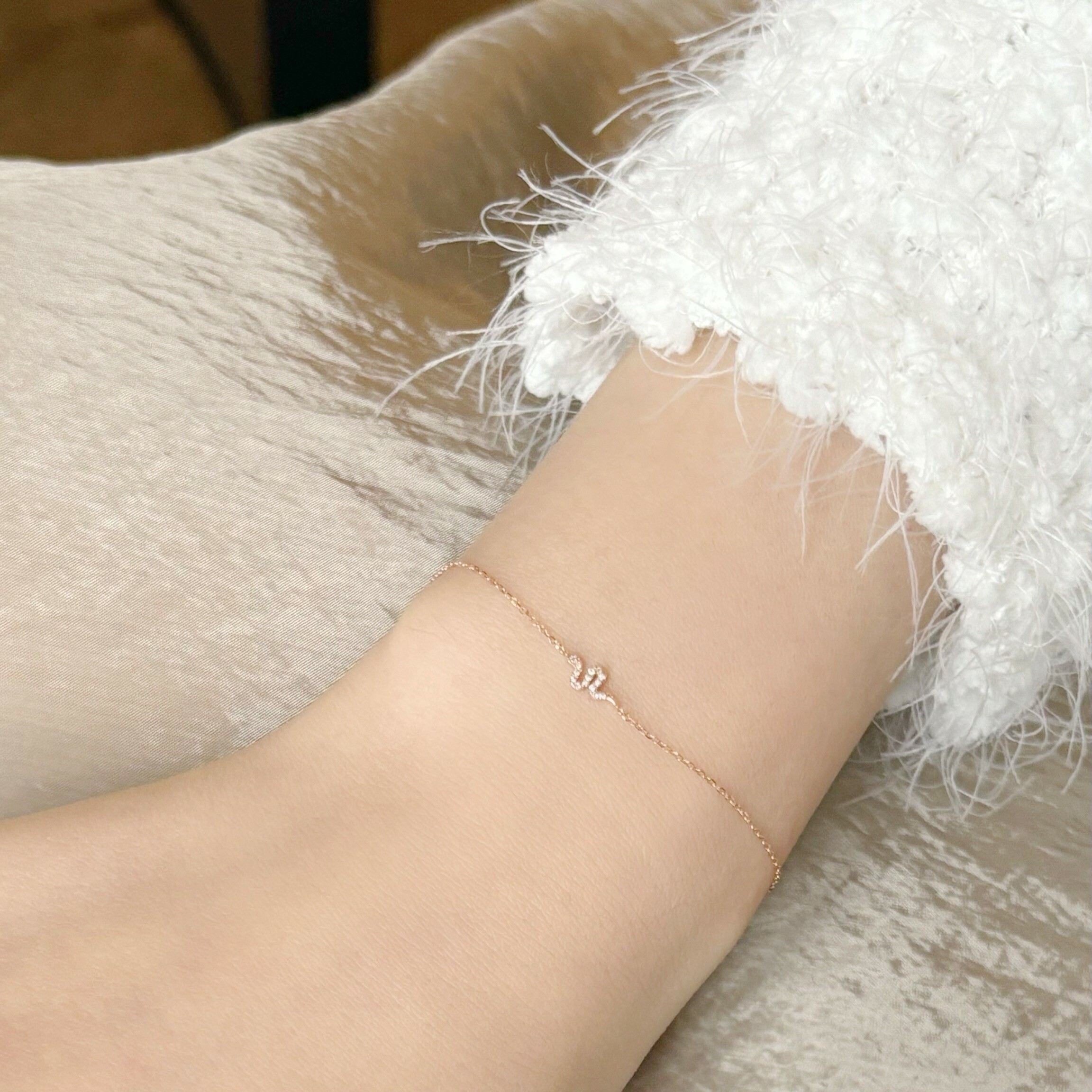 14k小蛇pave真鑽手鍊