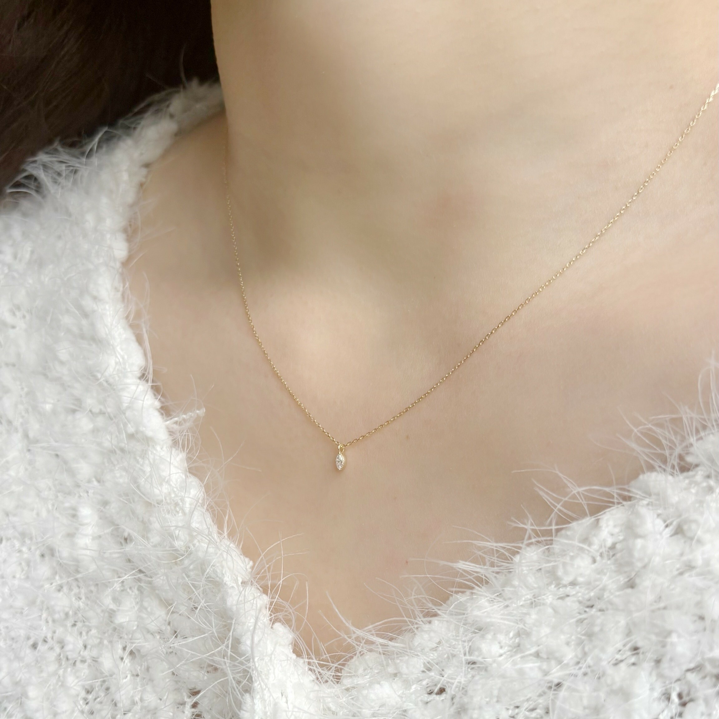 14k Marquise真鑽項鍊