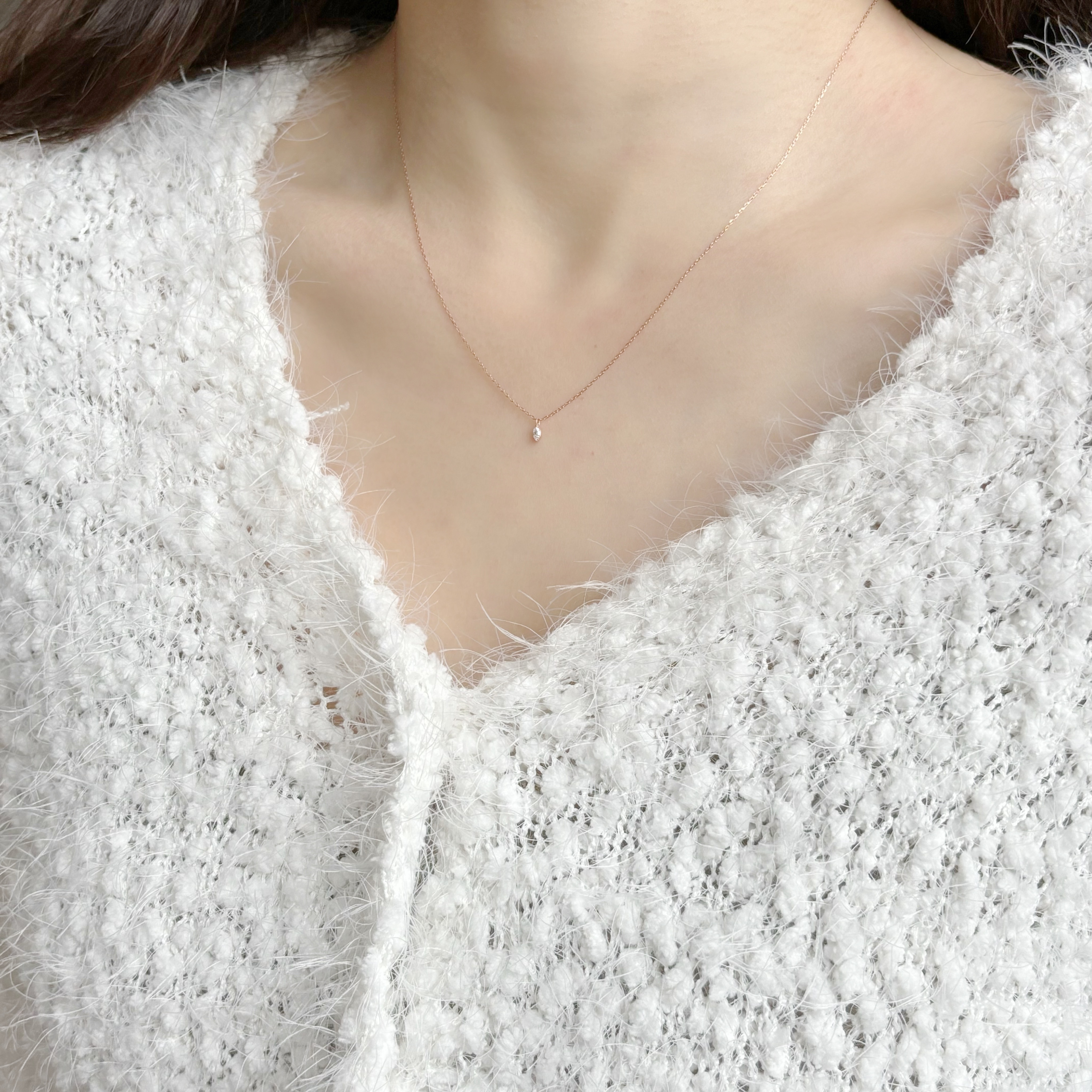 14k Marquise真鑽項鍊