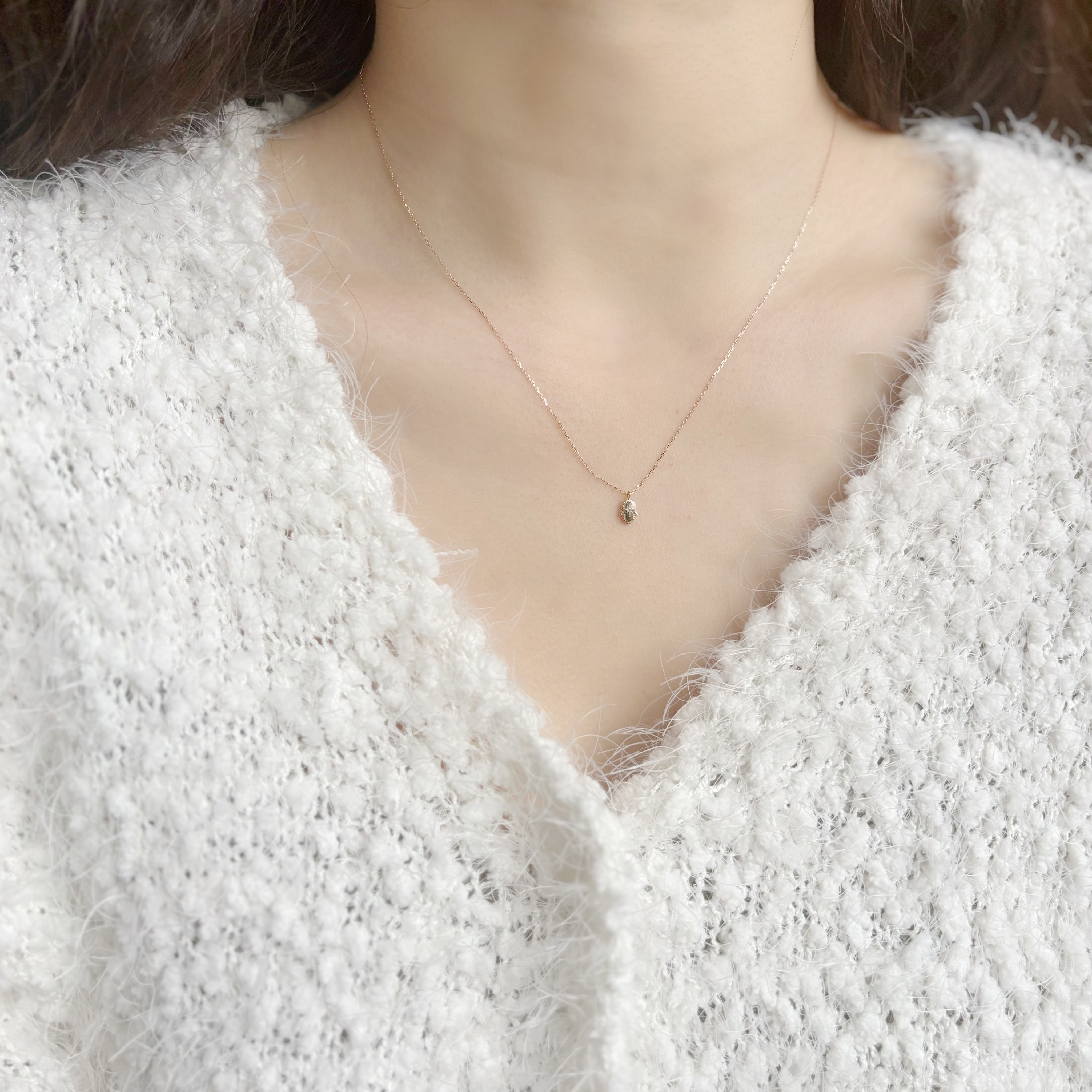 14k法蒂瑪之手真鑽項鍊