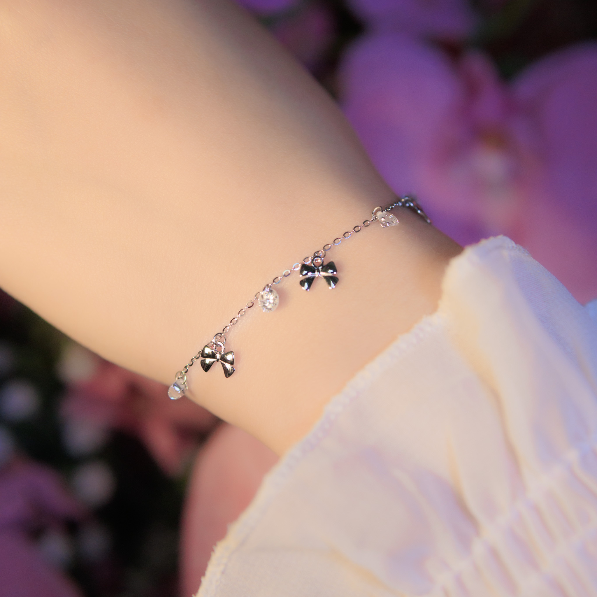 | 925銀丨小蝴蝶結序幕手鏈 | BR1006 |