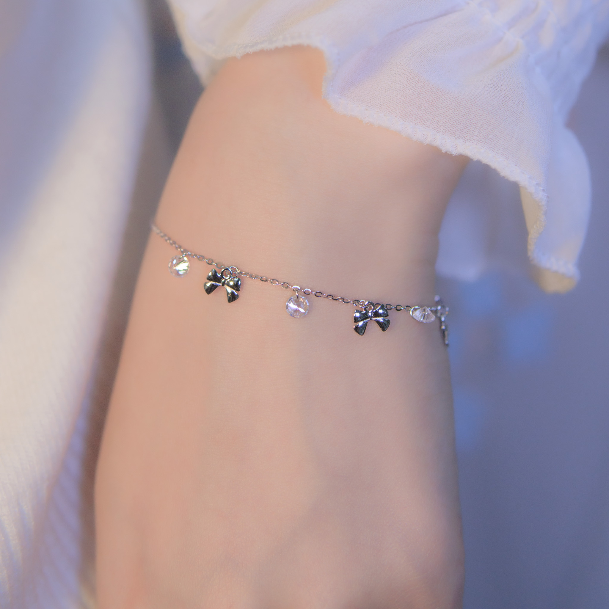 | 925銀丨小蝴蝶結序幕手鏈 | BR1006 |