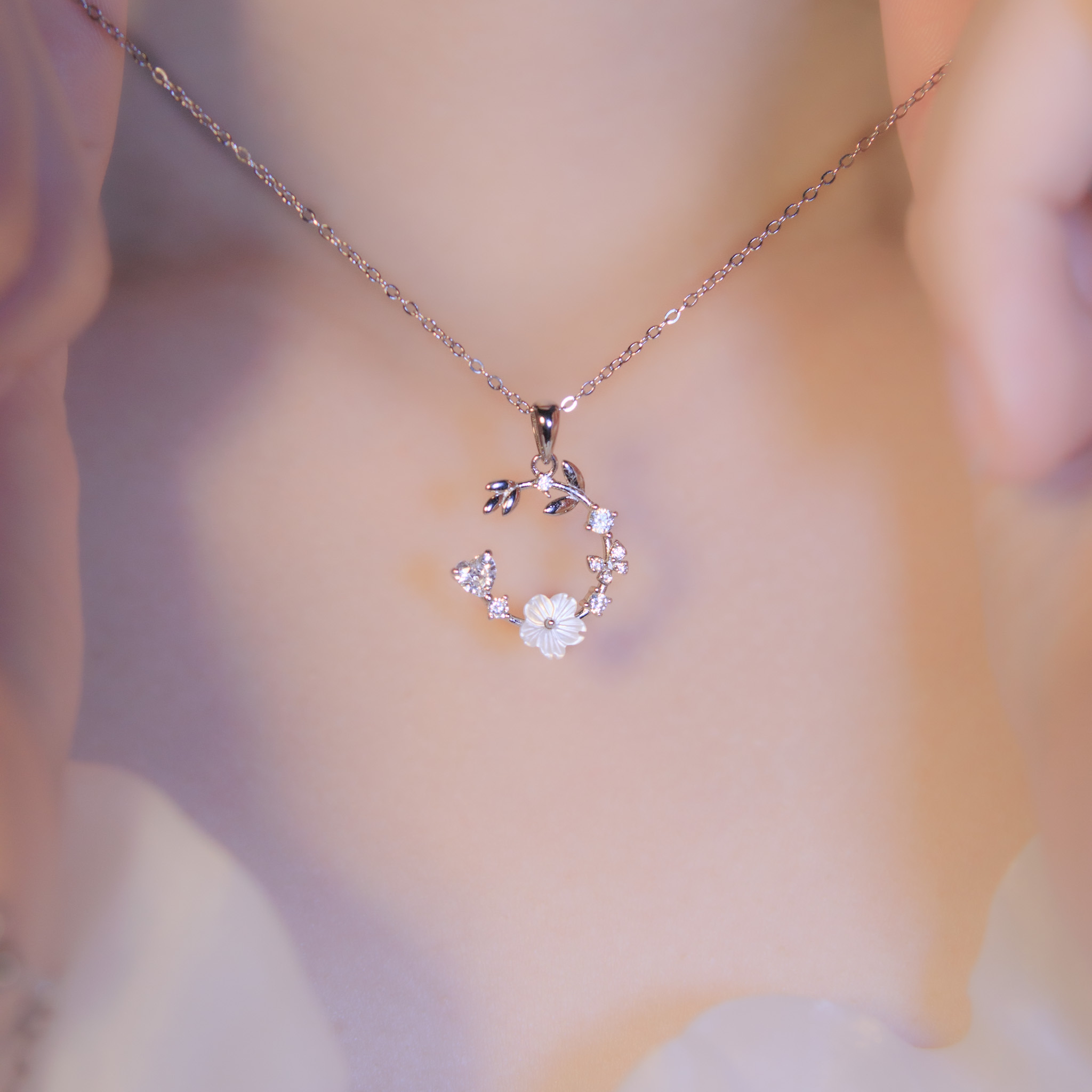 | 925純銀・白金・玫瑰金 | 漫藤花園項鍊  (銀/玫瑰金) | NE1016 |