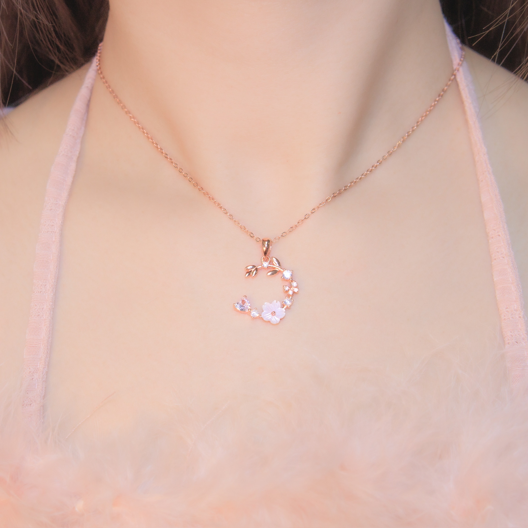 | 925純銀・白金・玫瑰金 | 漫藤花園項鍊  (銀/玫瑰金) | NE1016 |