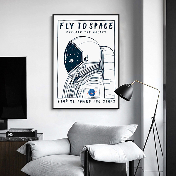 翱翔宇宙無框掛畫