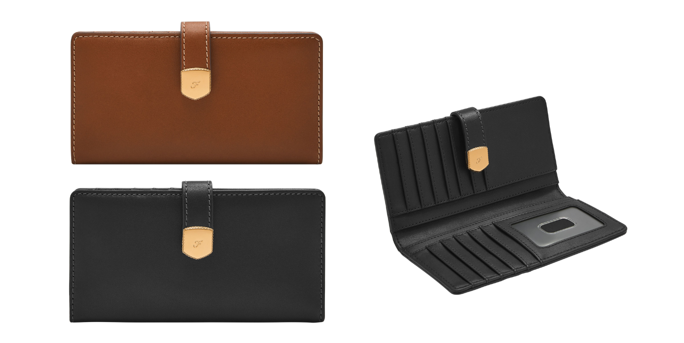 FOSSIL推出 Lennox 新款長夾，有咖啡色、黑色等經典顏色，優雅實用。