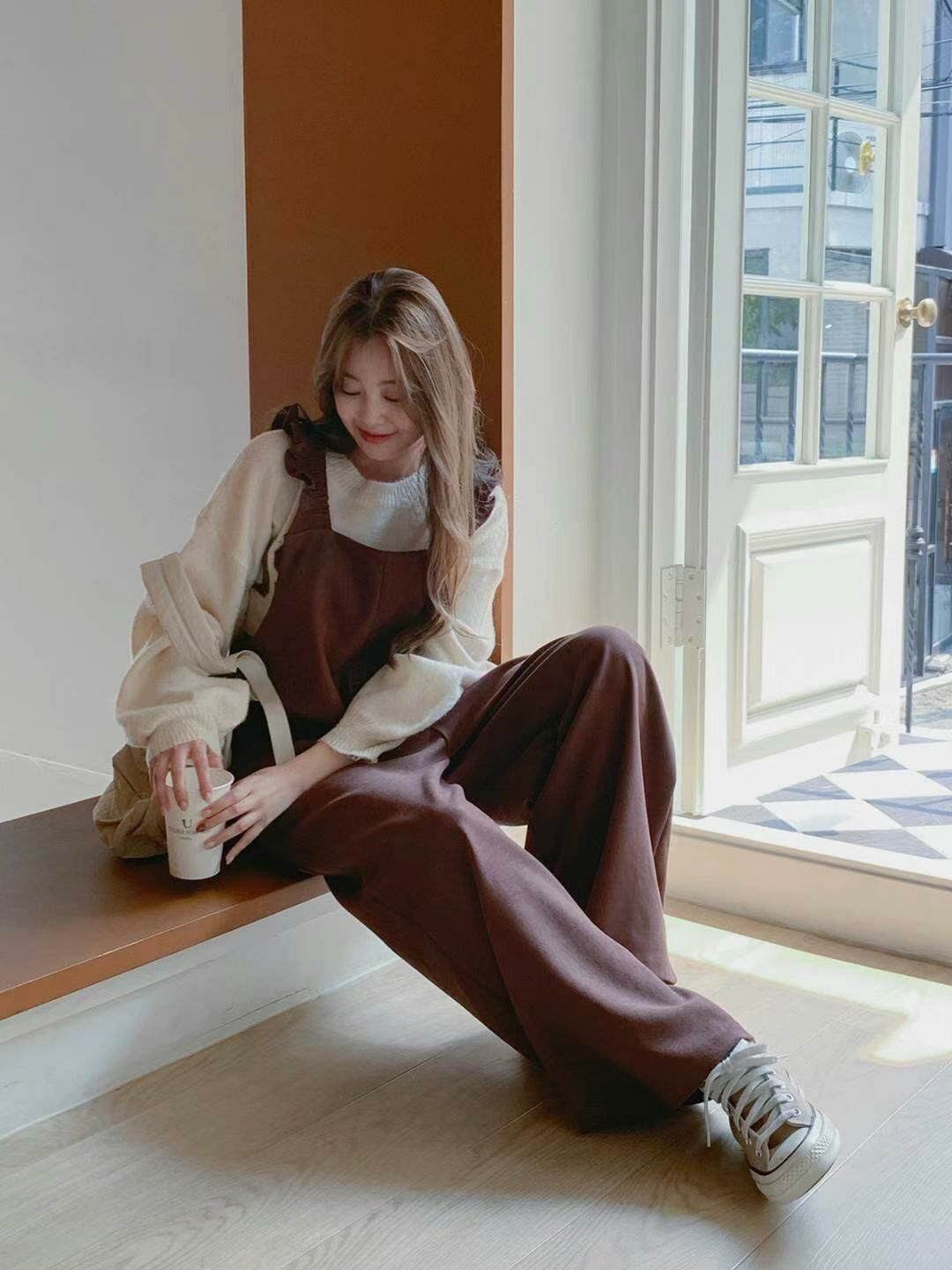 JS#14284 🤎特寛臀腿直腳Jumpsuit