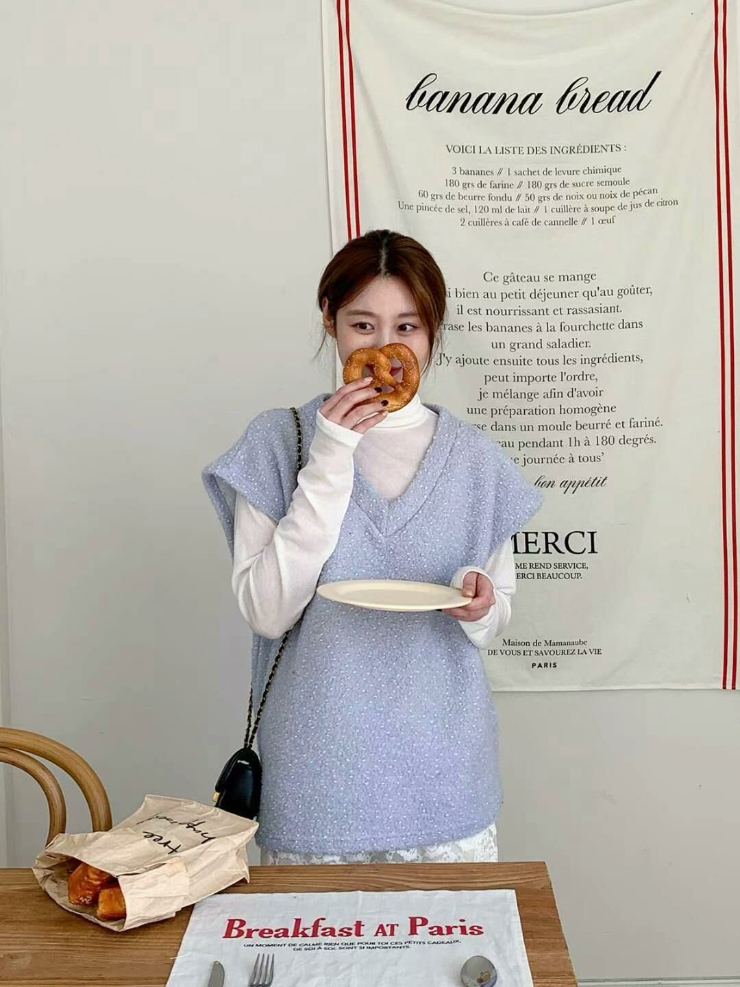 TOP#14285 🤎雪粒粒大袖背心