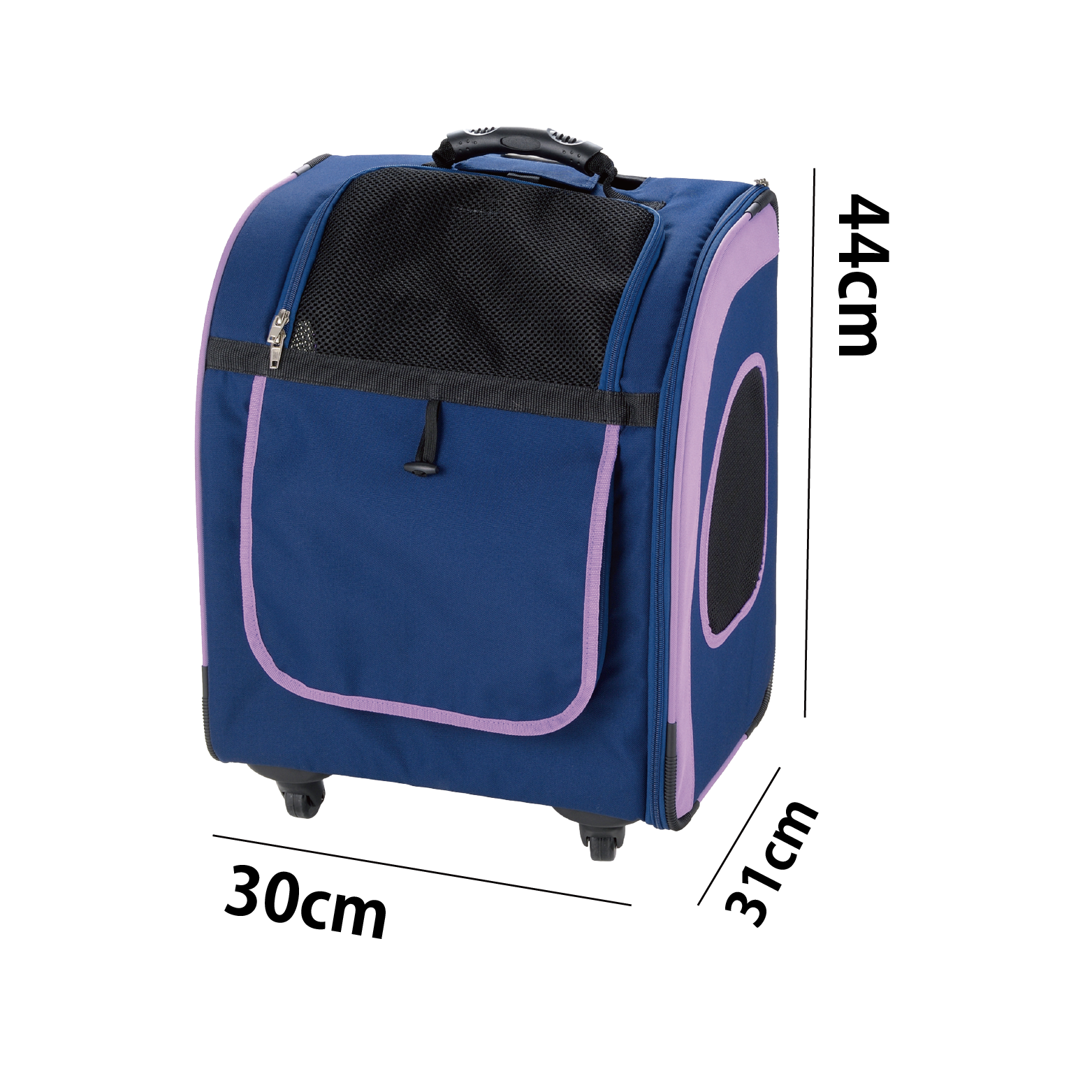 Ibiyaya|新LISO後背平行寵物拉桿包(藍紫)