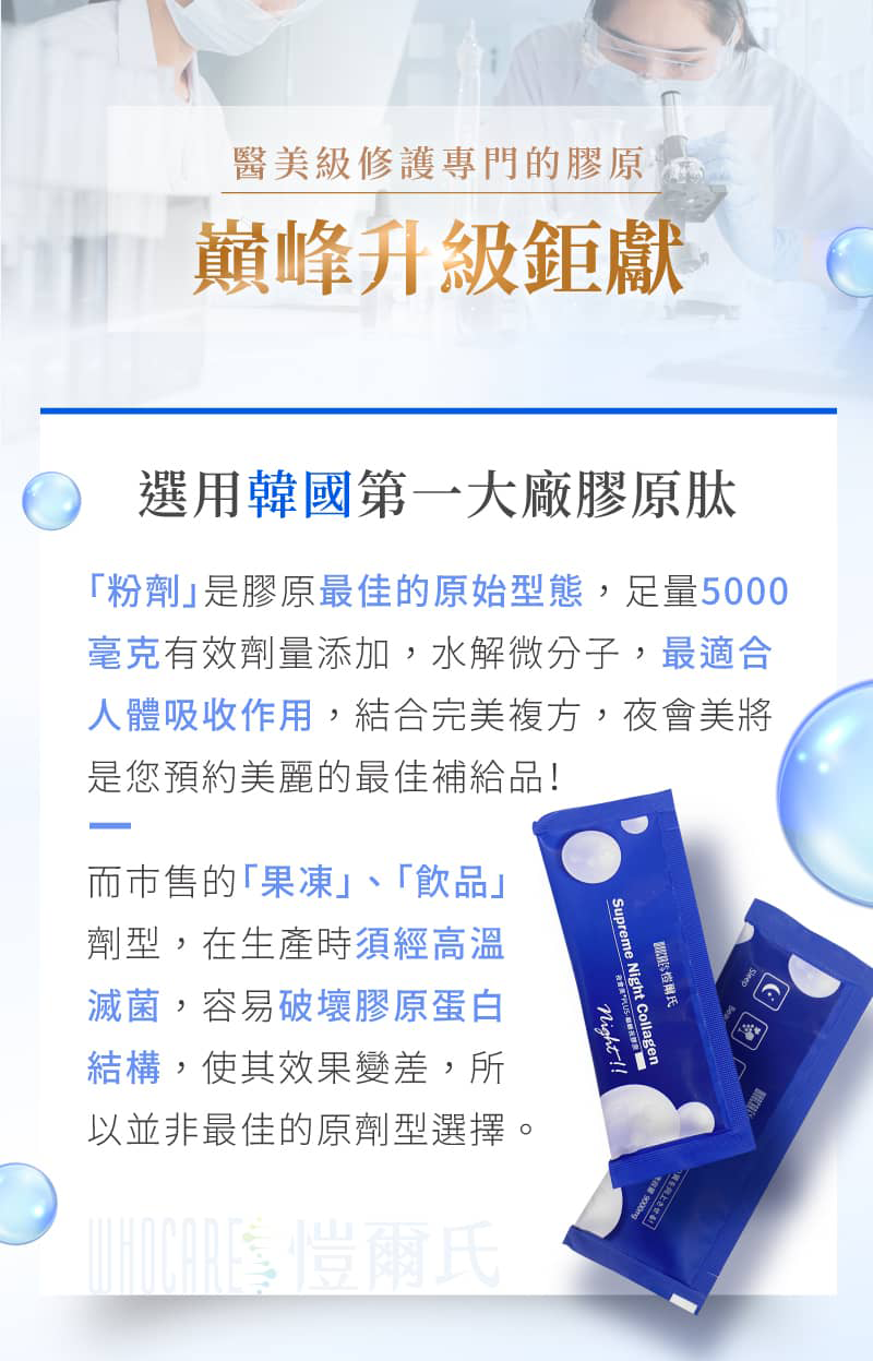 夜會美2000道爾頓足量5000mg膠原胜肽添加