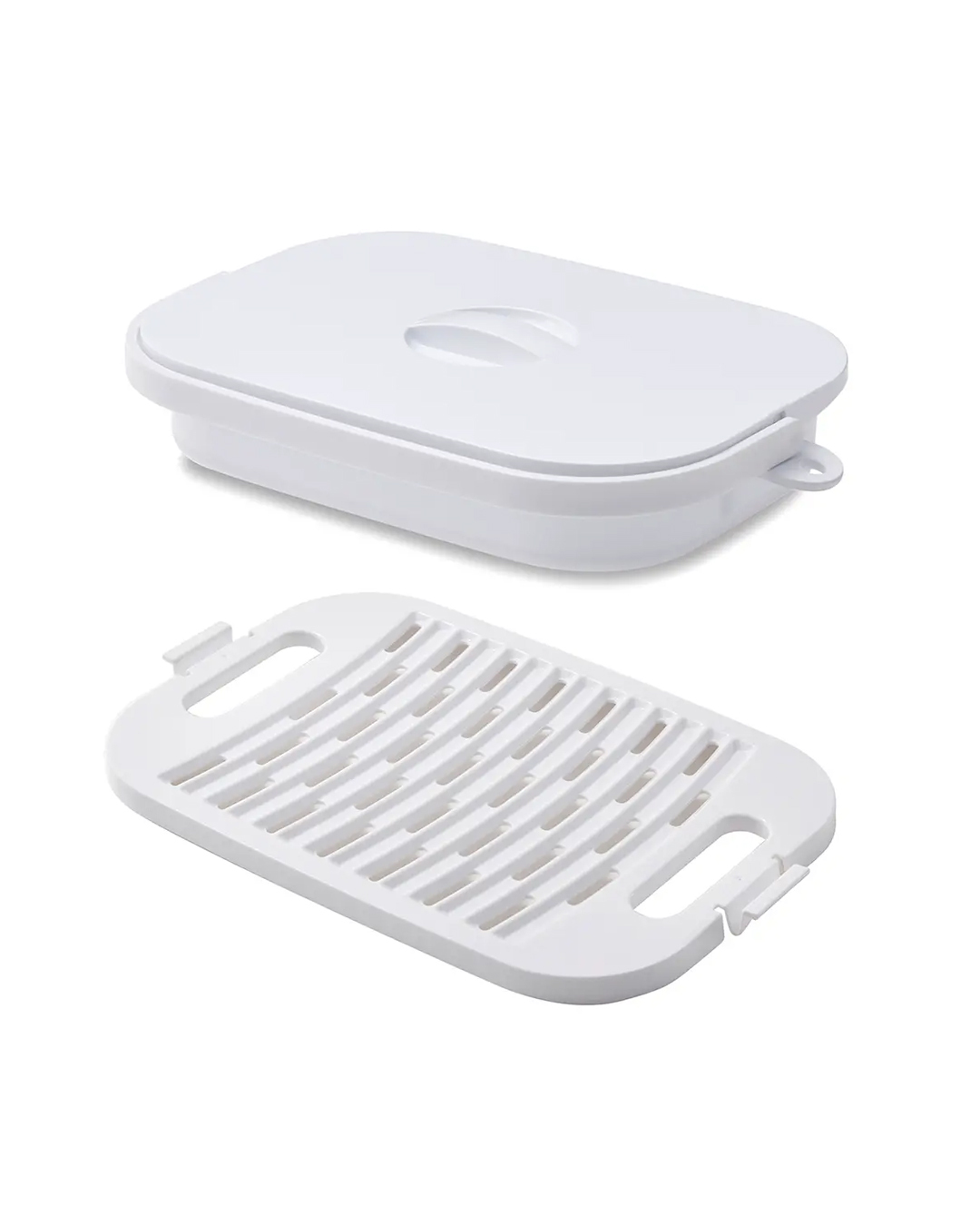 多用途摺疊 洗衣桶7L(附洗衣板) 白色｜伊勢藤