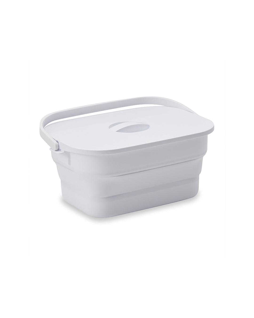 多用途摺疊 洗衣桶7L(附洗衣板) 白色｜伊勢藤