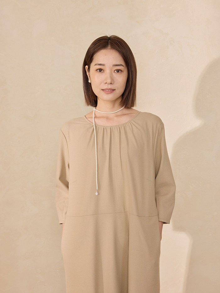 街角咖啡館七分袖美領洋裝-特調