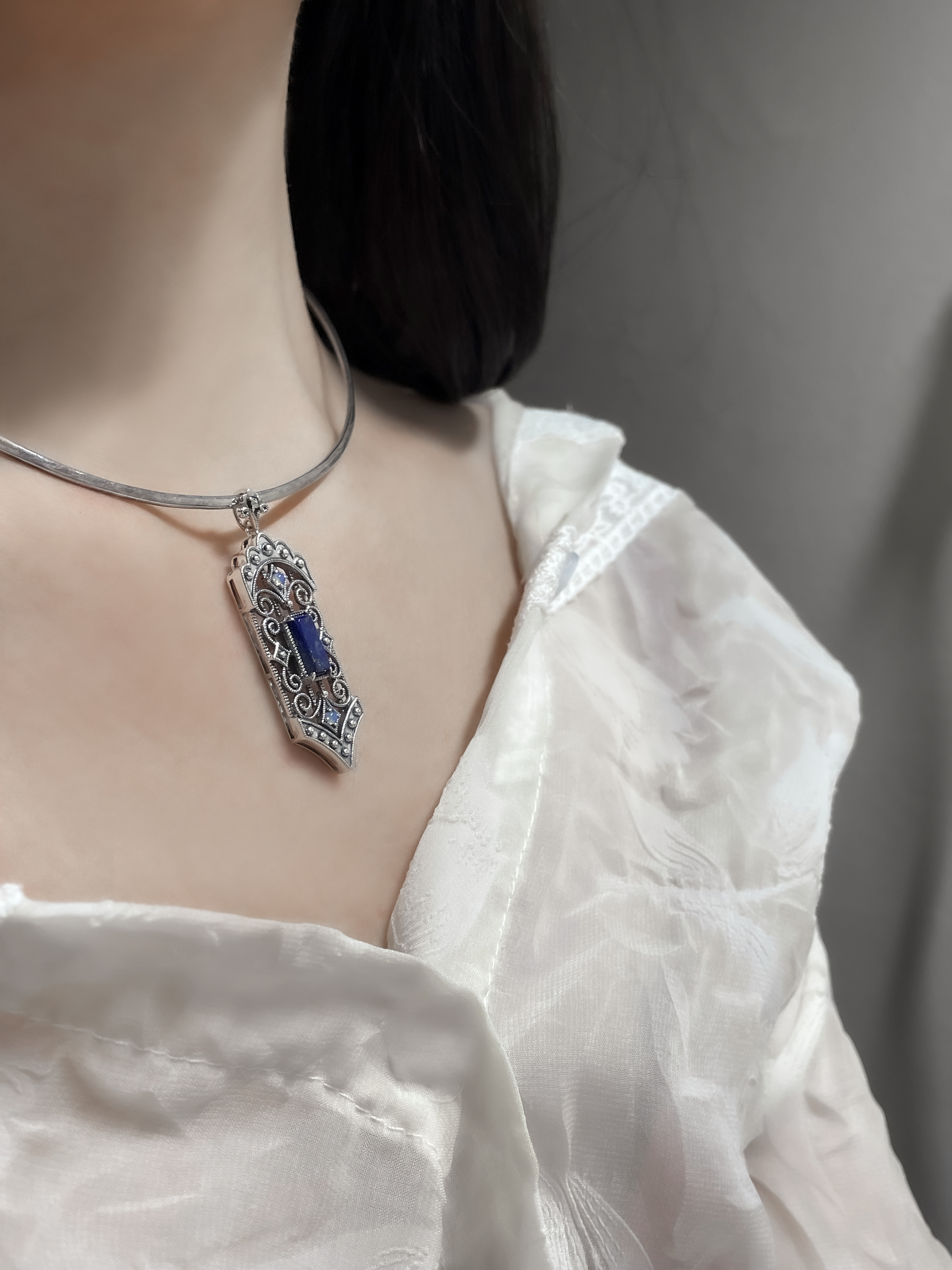 青金石鏤空墜子