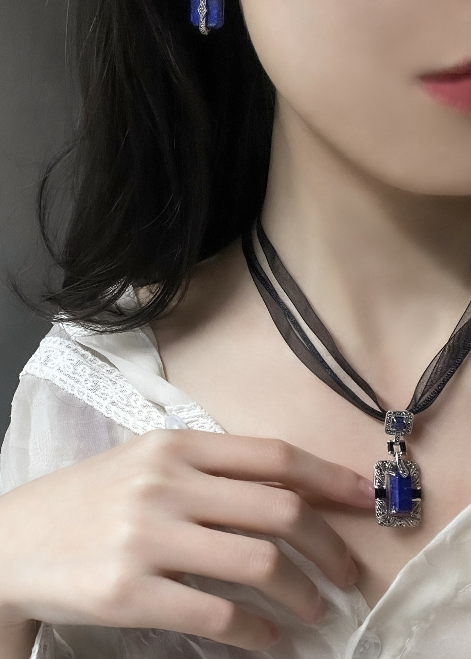 幾何青金石墜子