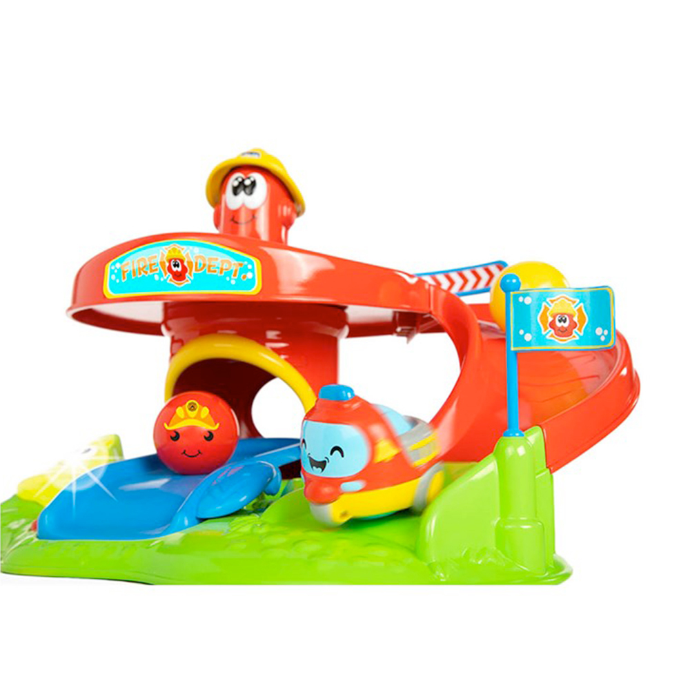 旋轉消防滑梯互動小車組