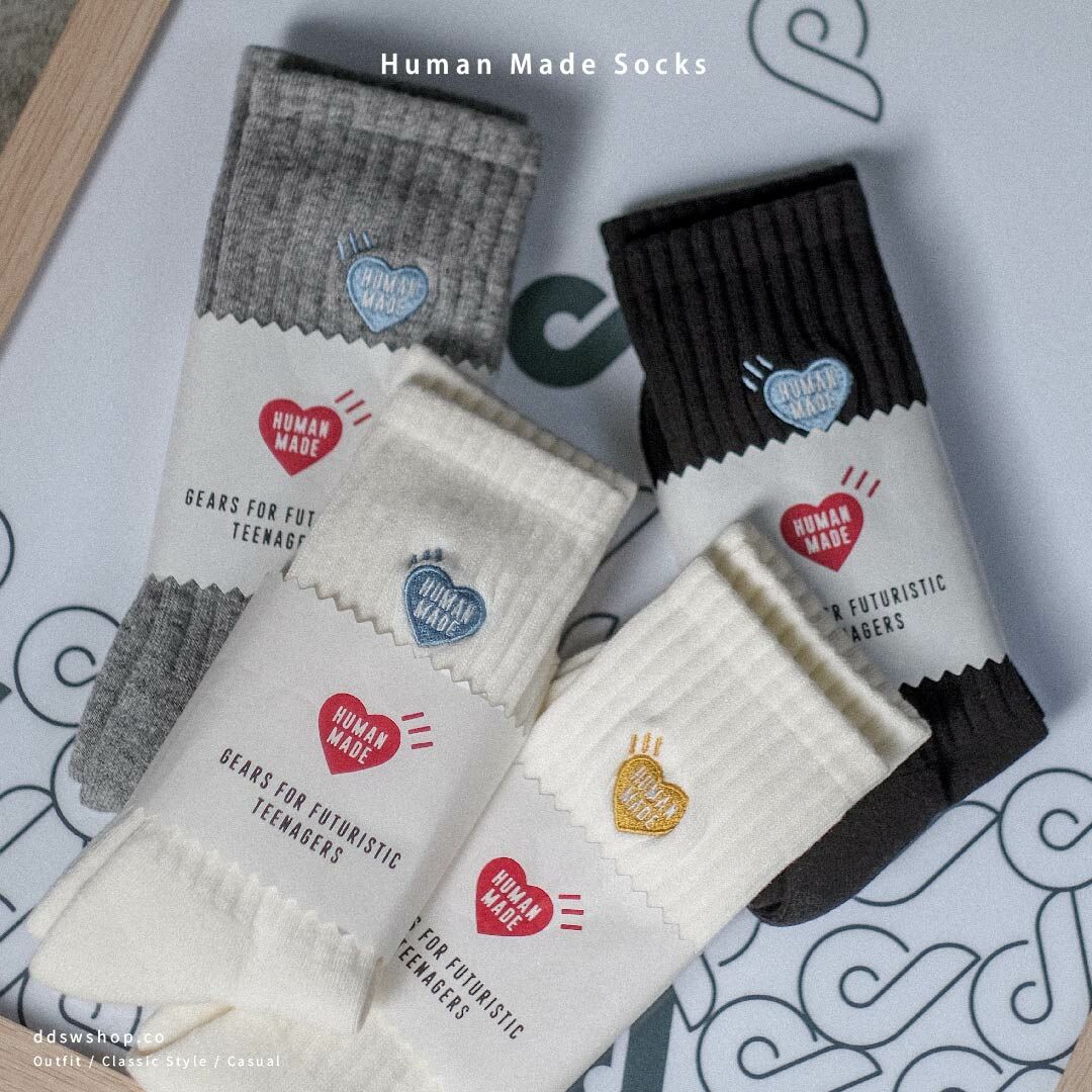 Human Made 襪子 藍色愛心 刺繡