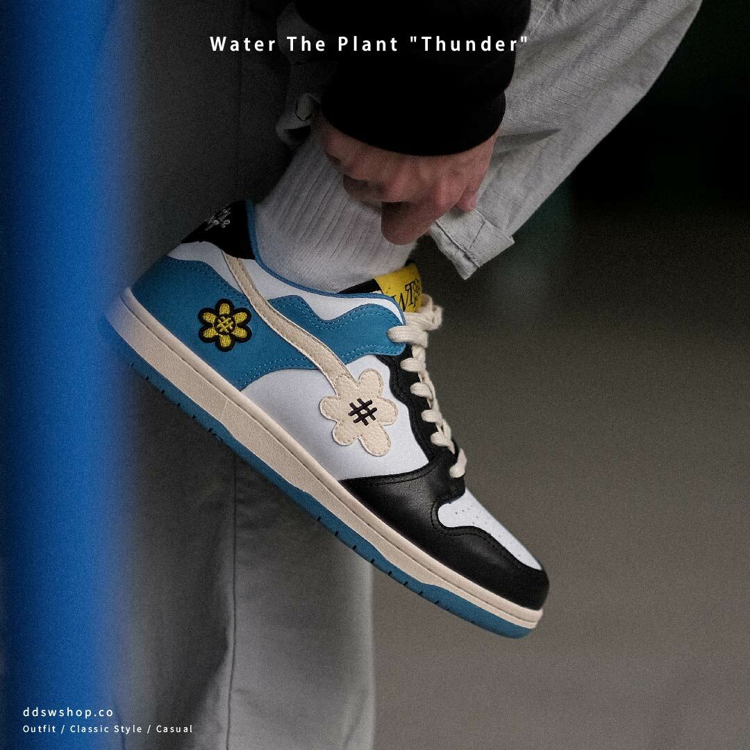 日本限定 Water The Plant "Thunder" 花花小倒勾 白黑藍