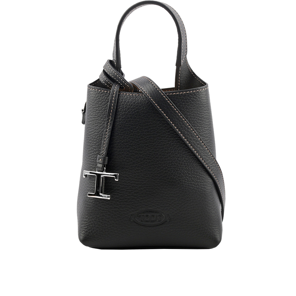【TOD'S】 T Logo 超小號手提/斜背二用皮革手機包