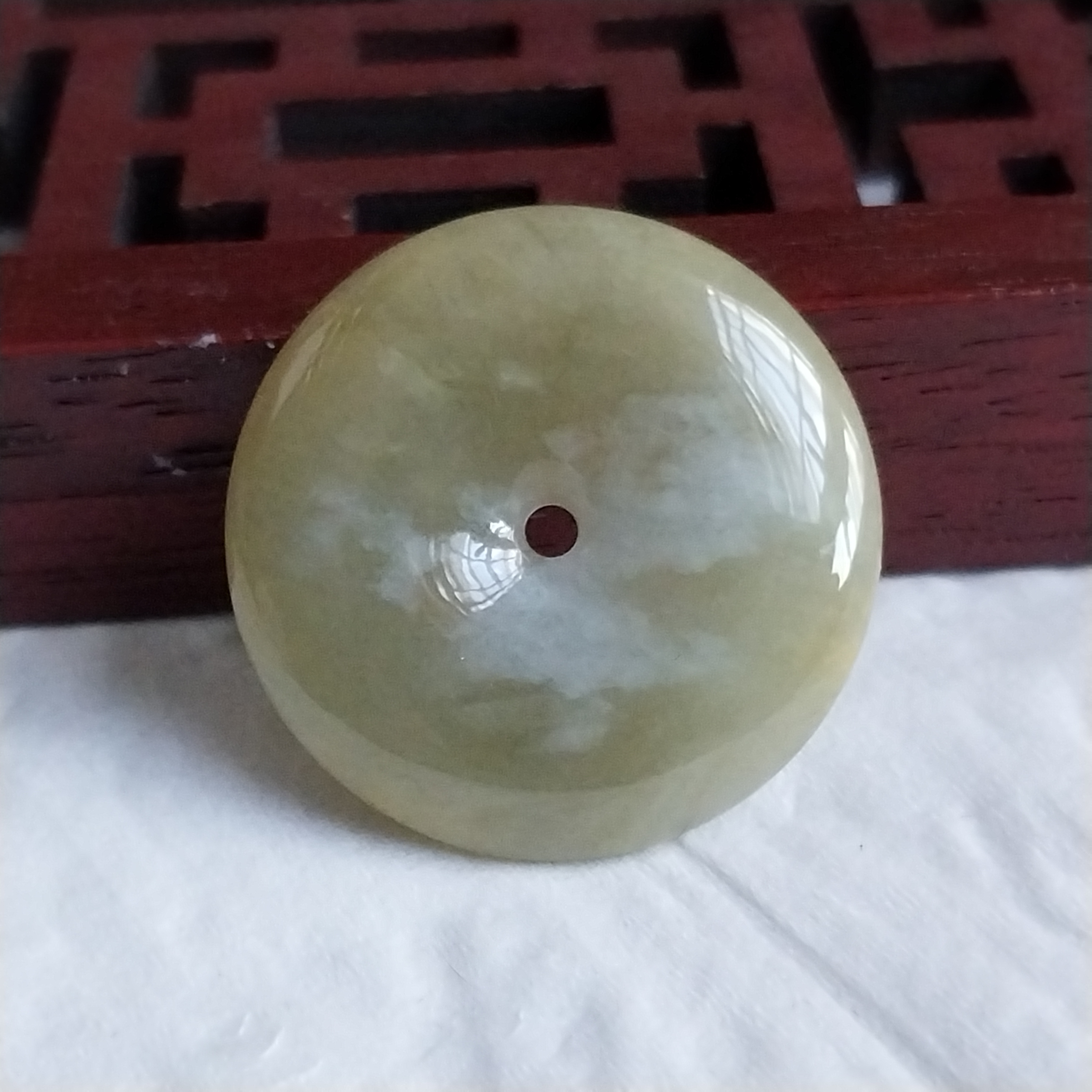 J2263 冰黃翡平安扣 (26mm直徑)