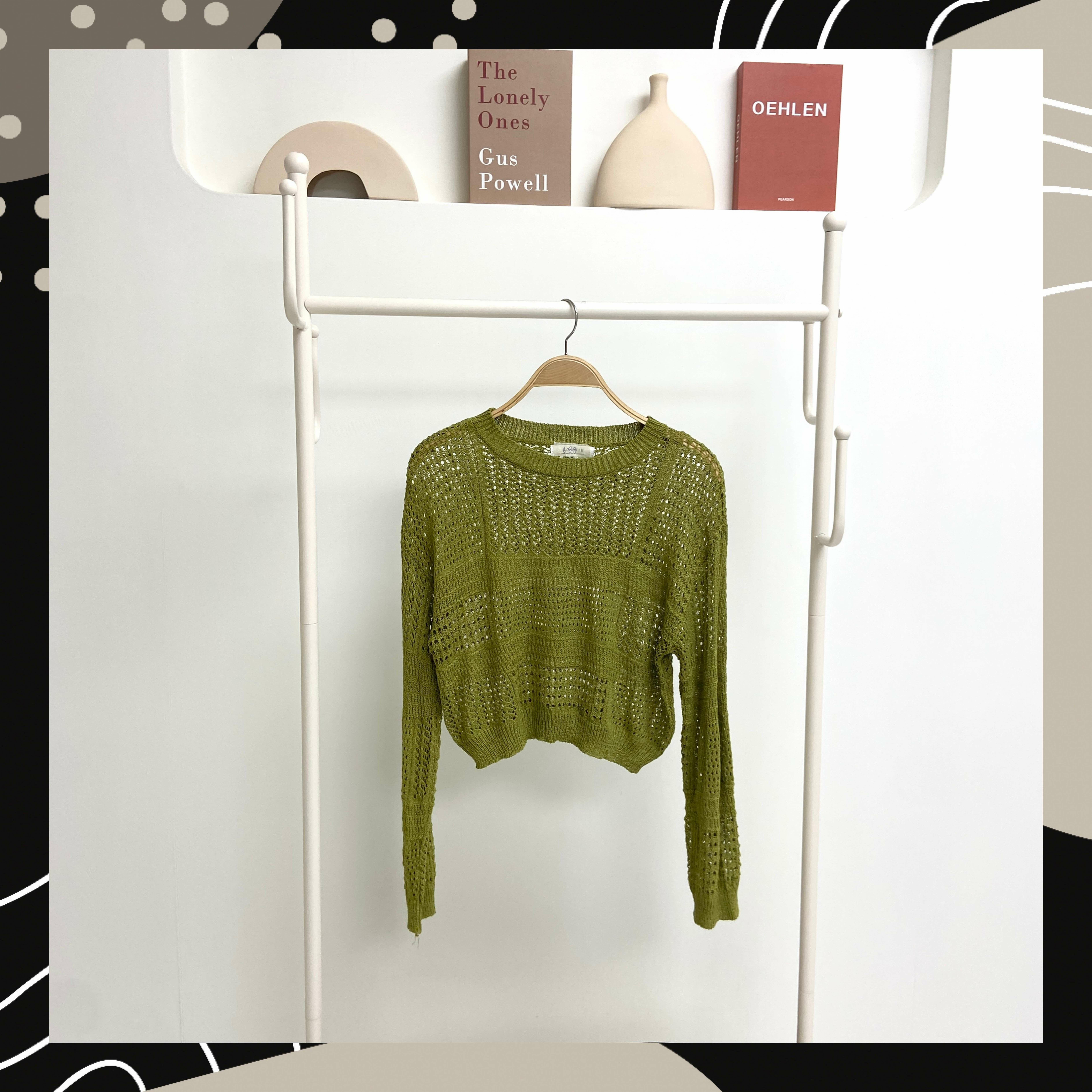 【BONNIE】通花綫料長袖TOP