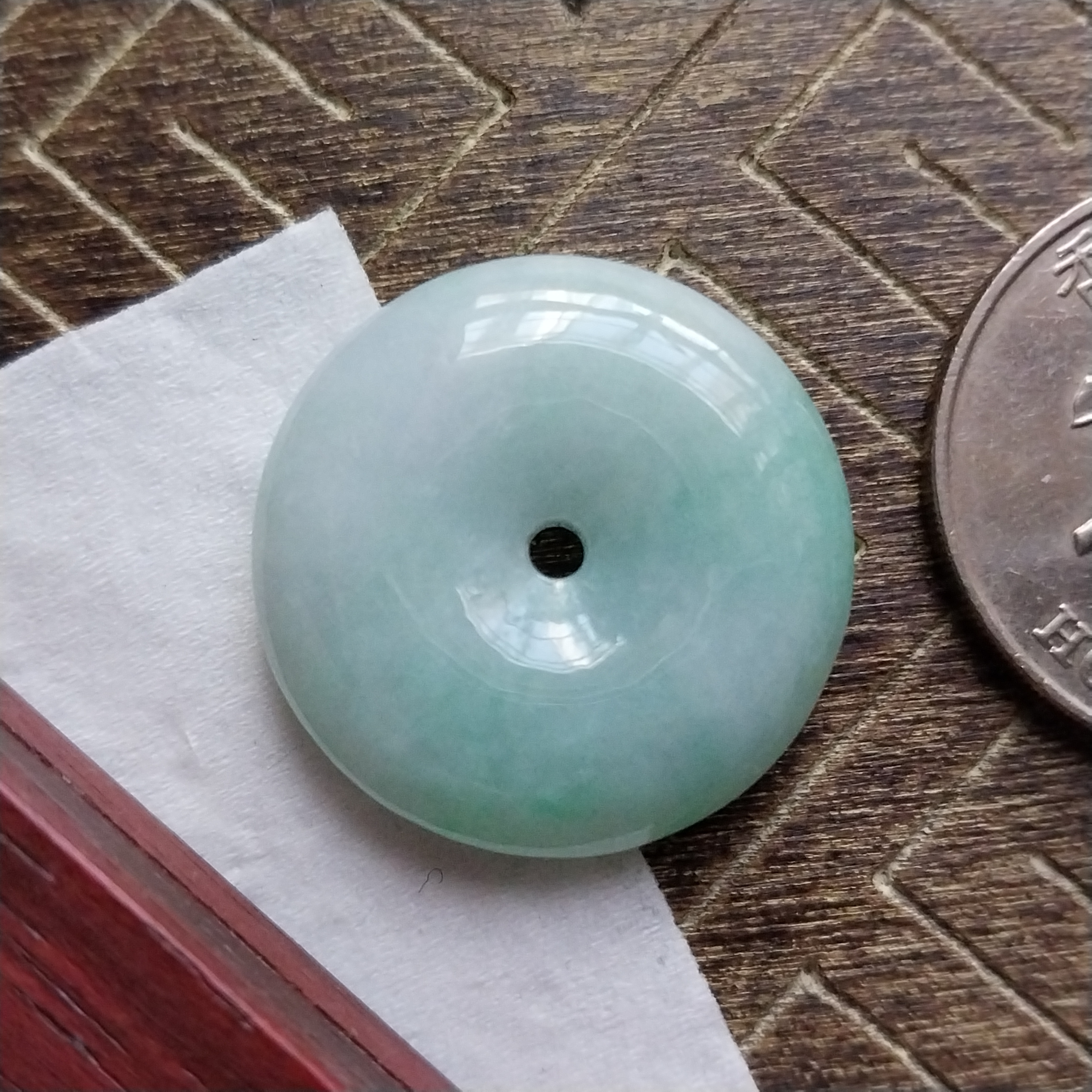 J2305 冰飄綠平安扣 (24.3mm直徑)