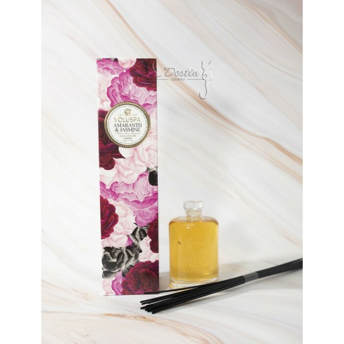 Voluspa 美國香氛精油莧菜茉莉Amaranth Jasmine 177mL 擴香瓶玻璃瓶身