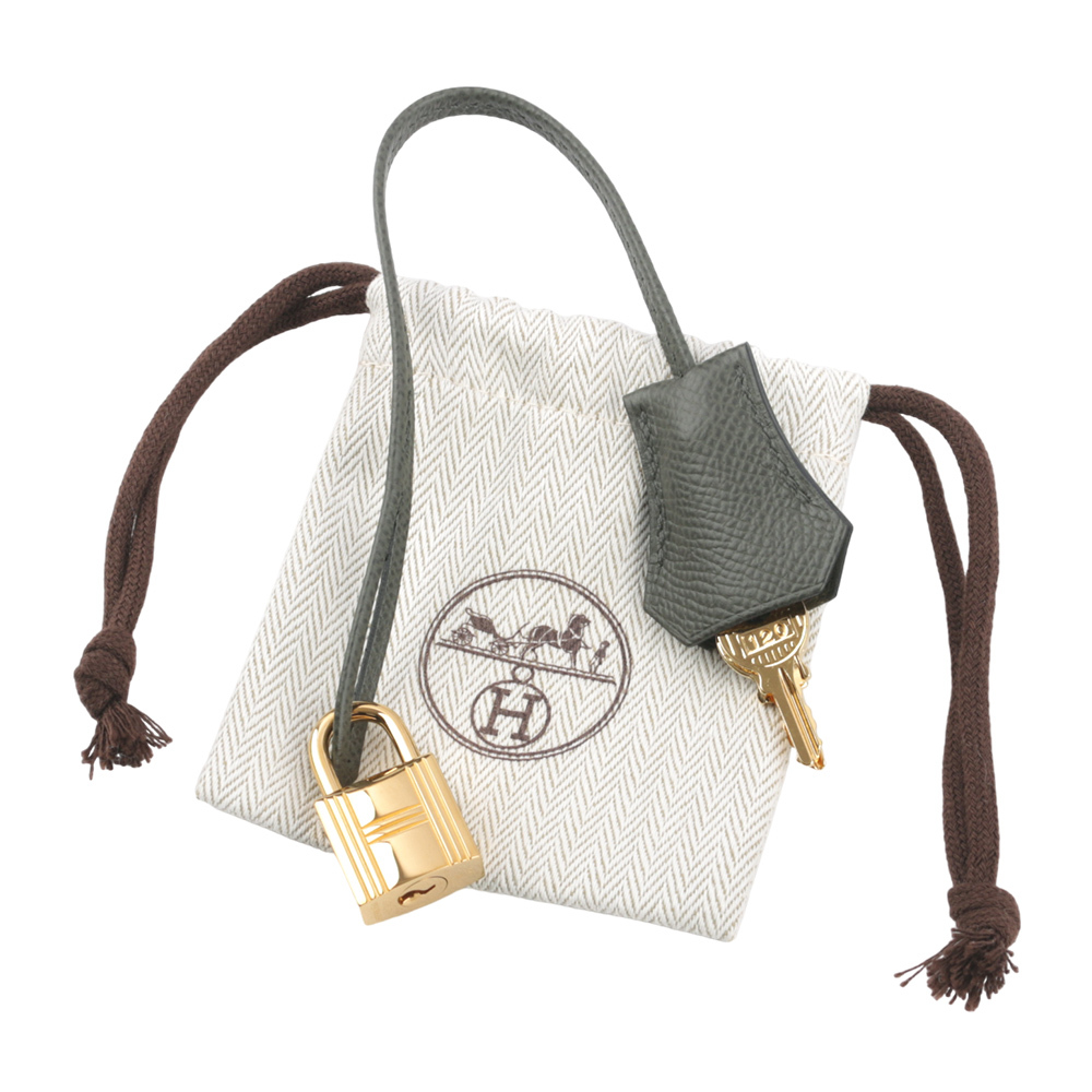 【HERMES】Birkin 金釦 Epsom皮 30cm (灰綠色) H079236CC C6