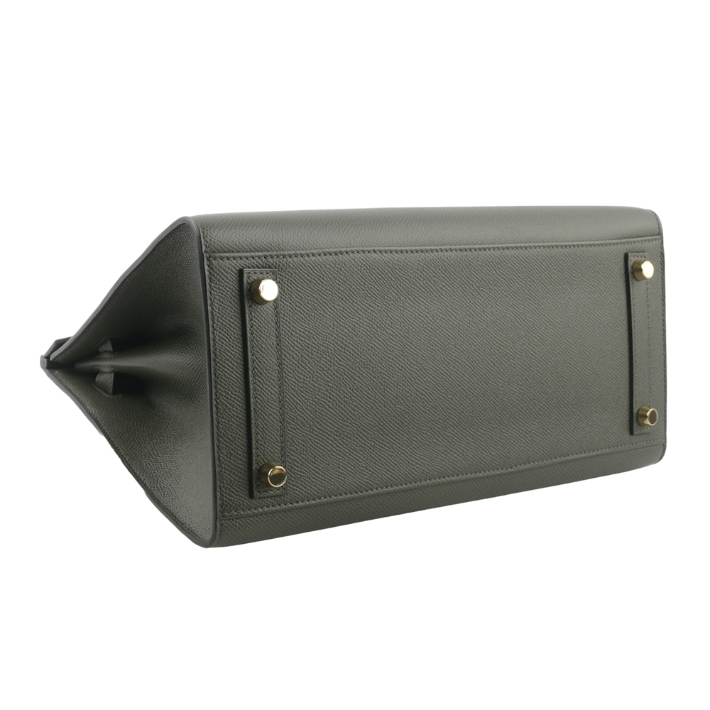 【HERMES】Birkin 金釦 Epsom皮 30cm (灰綠色) H079236CC C6