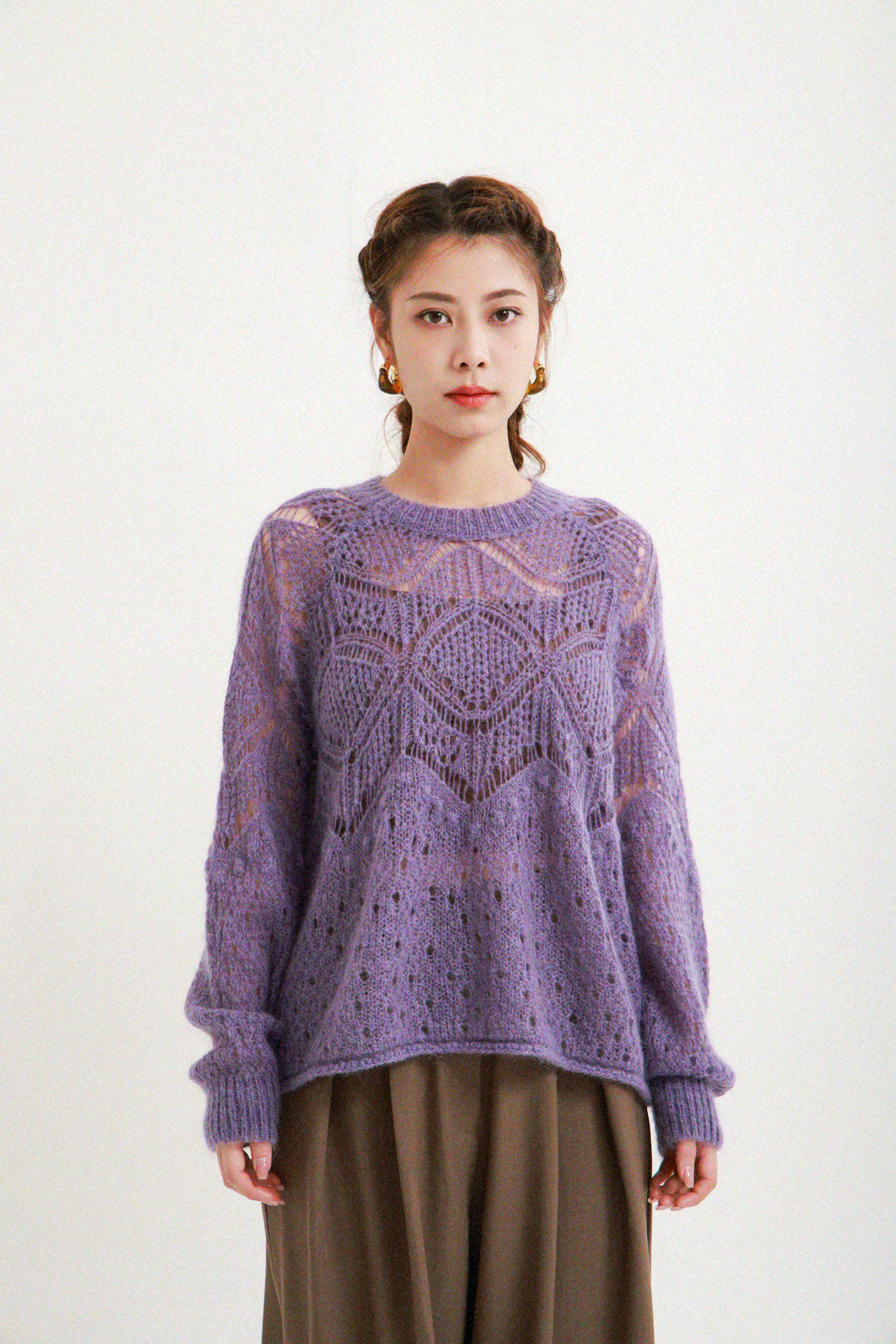 通花zig zag紋morhair冷衫（現貨款式）