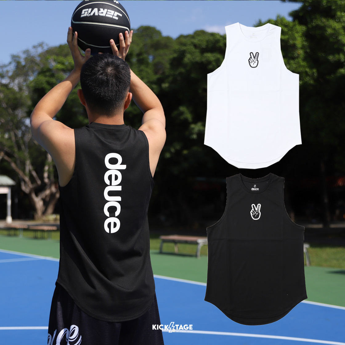 [售出無退換]男女款 DEUCE BRAND ATHLETIC CUT OFF SHIRT 黑色 白色 運動 訓練 背心【DE020】ABshorts