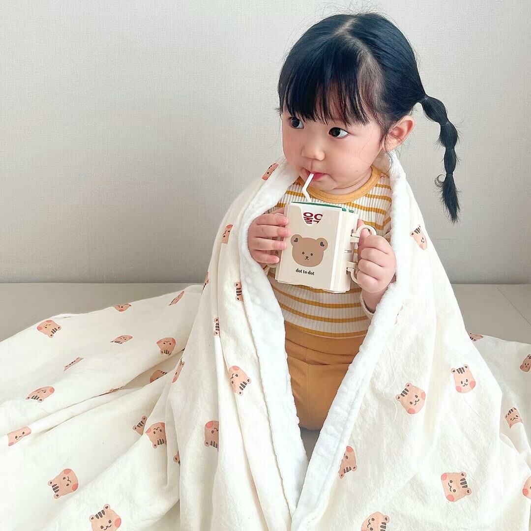 圓圓臉泡泡遊戲系列-微纖維絨毛薄毯