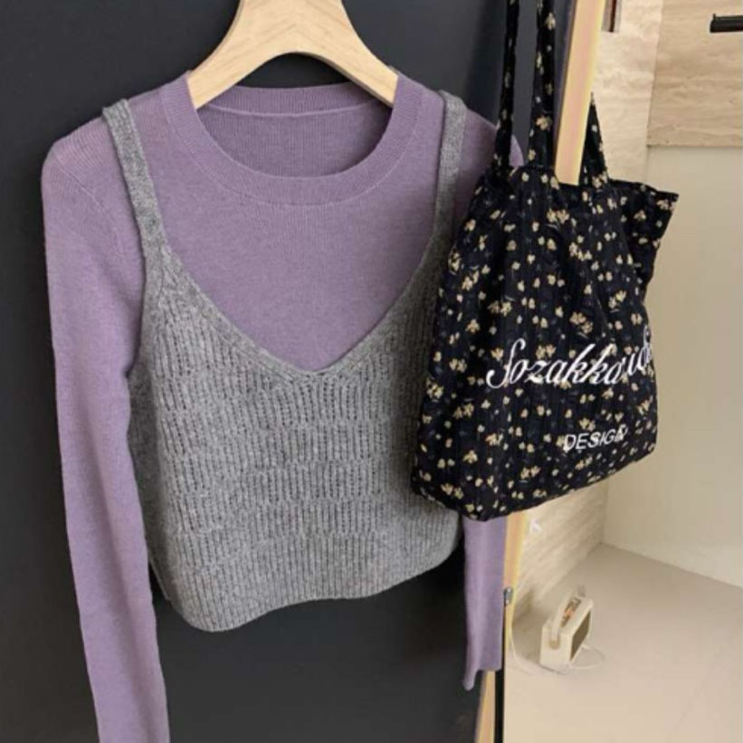 #M225 日系兩面穿短版針織背心