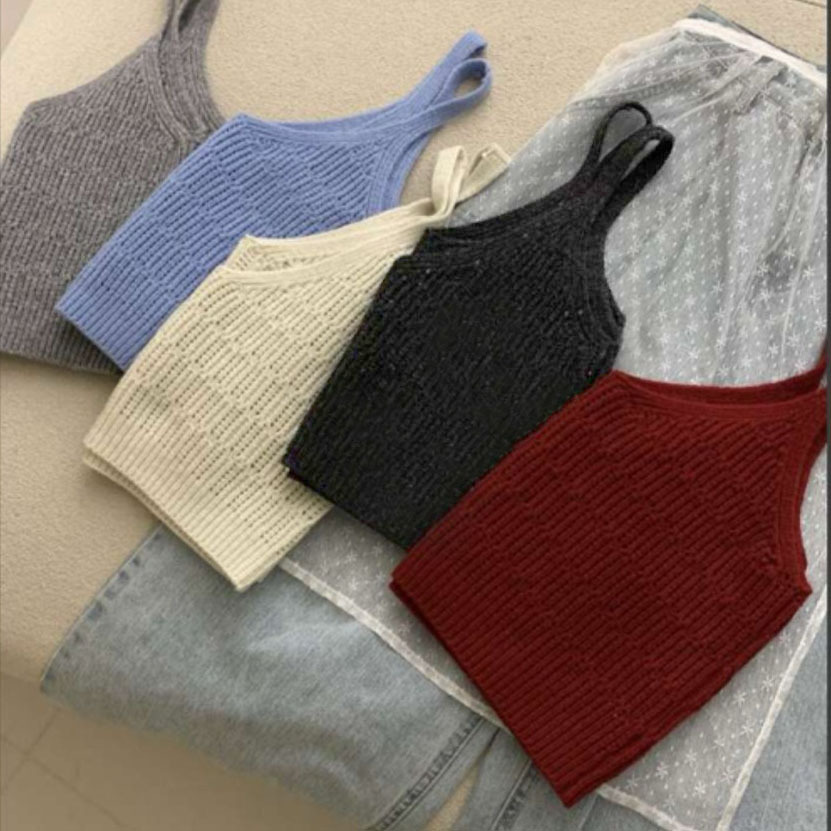 #M225 日系兩面穿短版針織背心