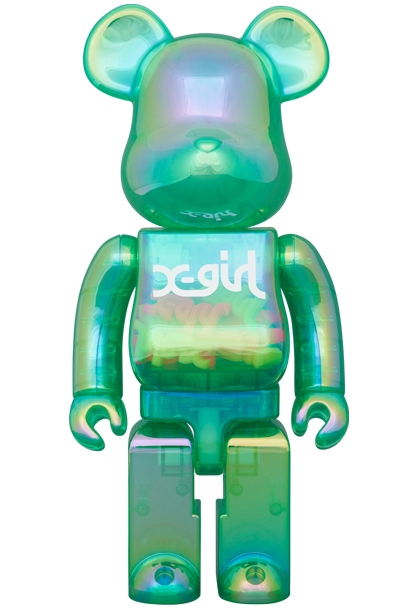 BEETLE BE@RBRICK X-GIRL 綠色CLEAR GREEN 庫柏力克熊100 400%