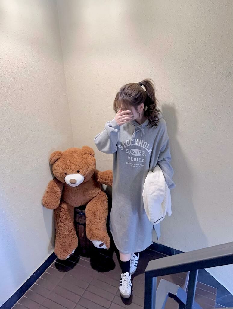 Stockholm連身衛衣長裙(灰色)