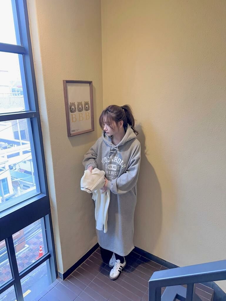 Stockholm連身衛衣長裙(灰色)