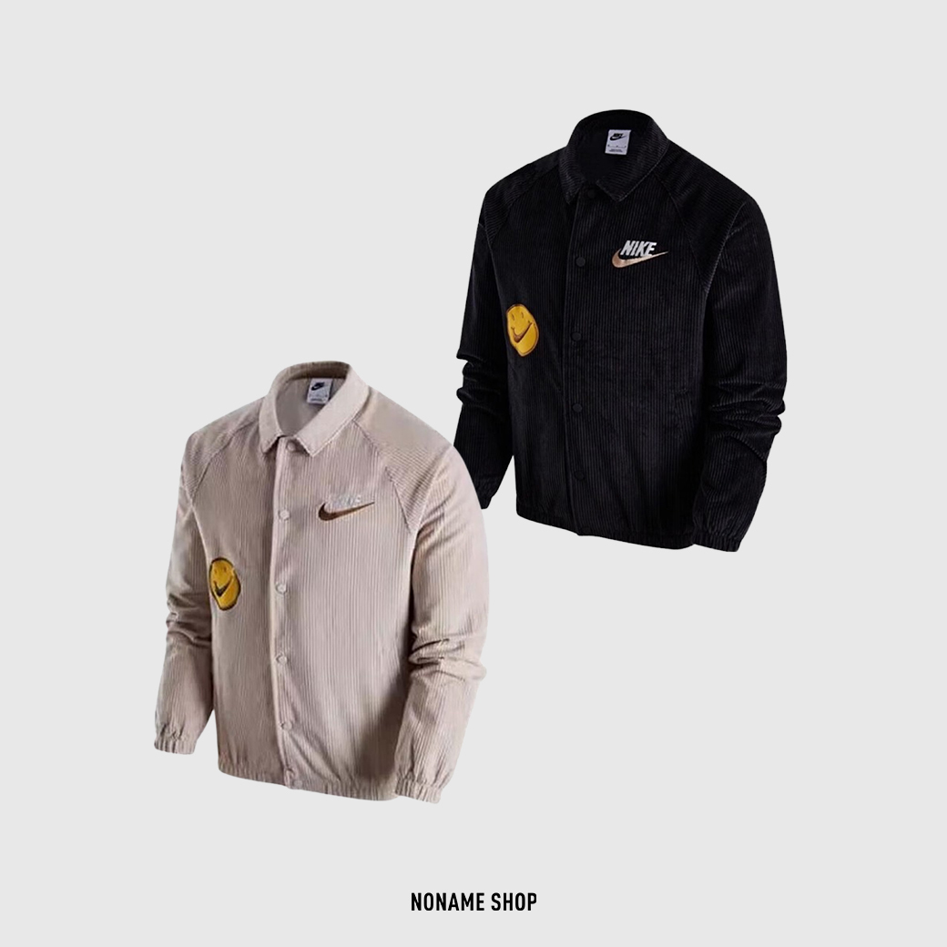 NIKE LOGO 笑臉 貼布 刺繡 燈心絨 外套 三色 (男款)