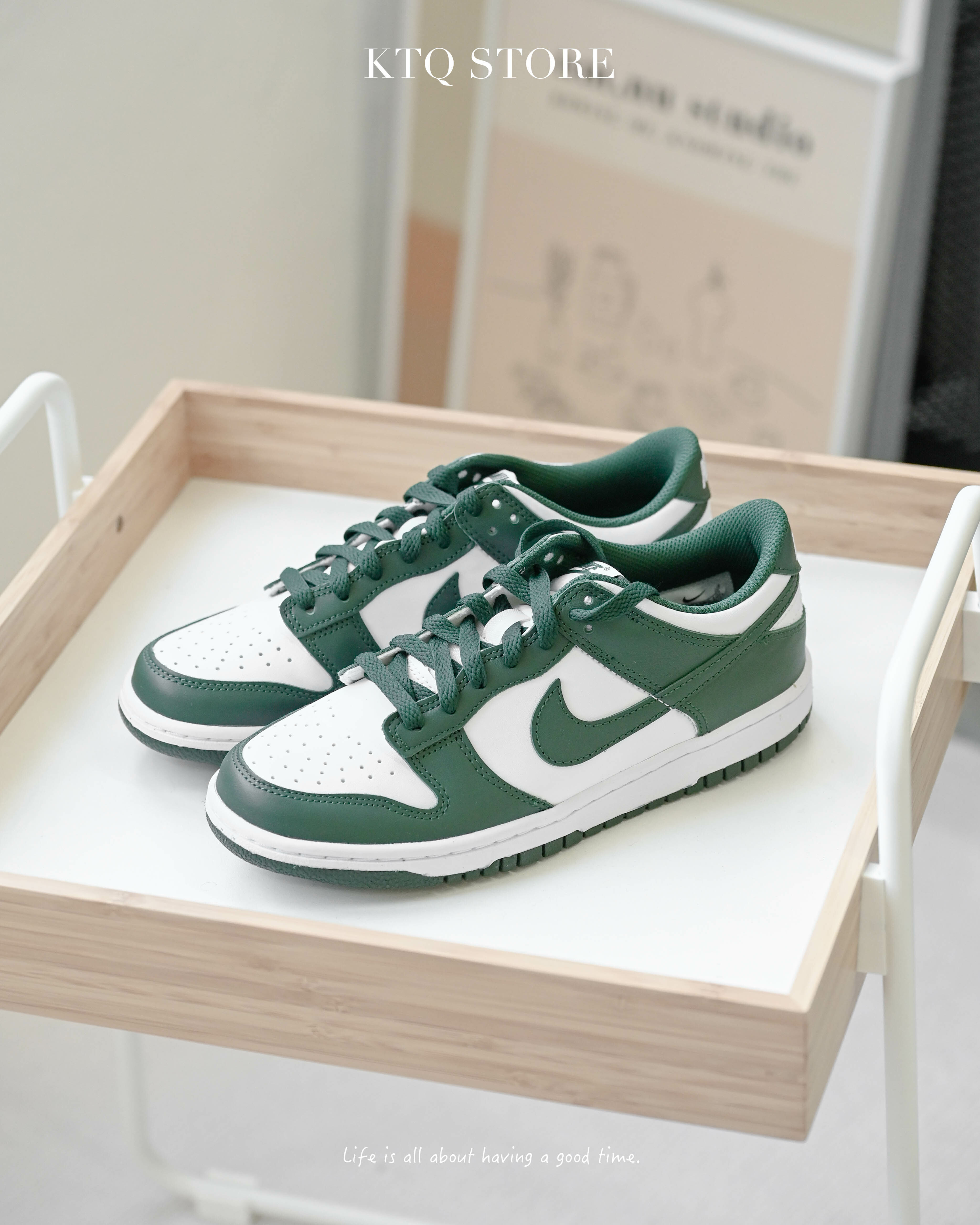 KTQ STORE ‧ NIKE DUNK LOW RETRO "VARSITY GREEN" (GS) 白綠 CW1590-102