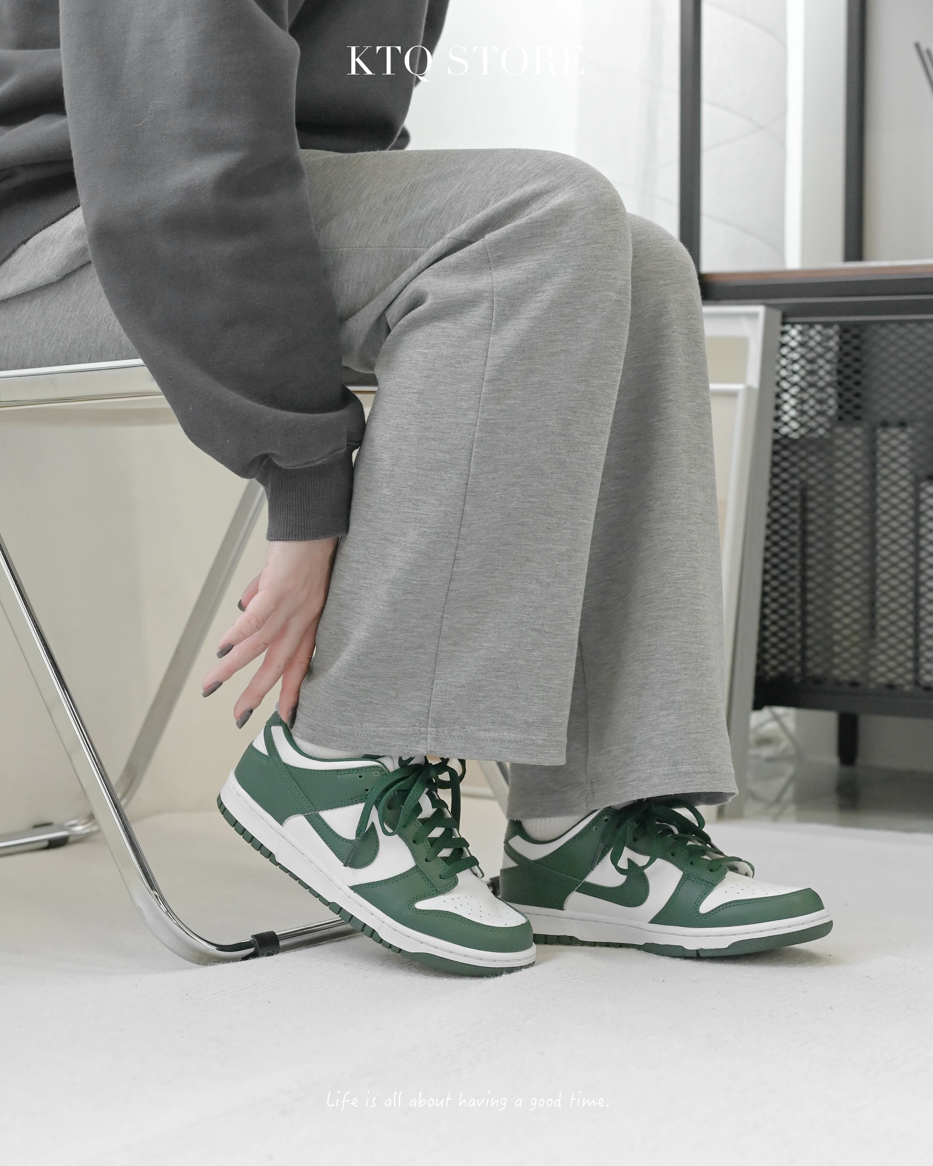 KTQ STORE ‧ NIKE DUNK LOW RETRO "VARSITY GREEN" (GS) 白綠 CW1590-102