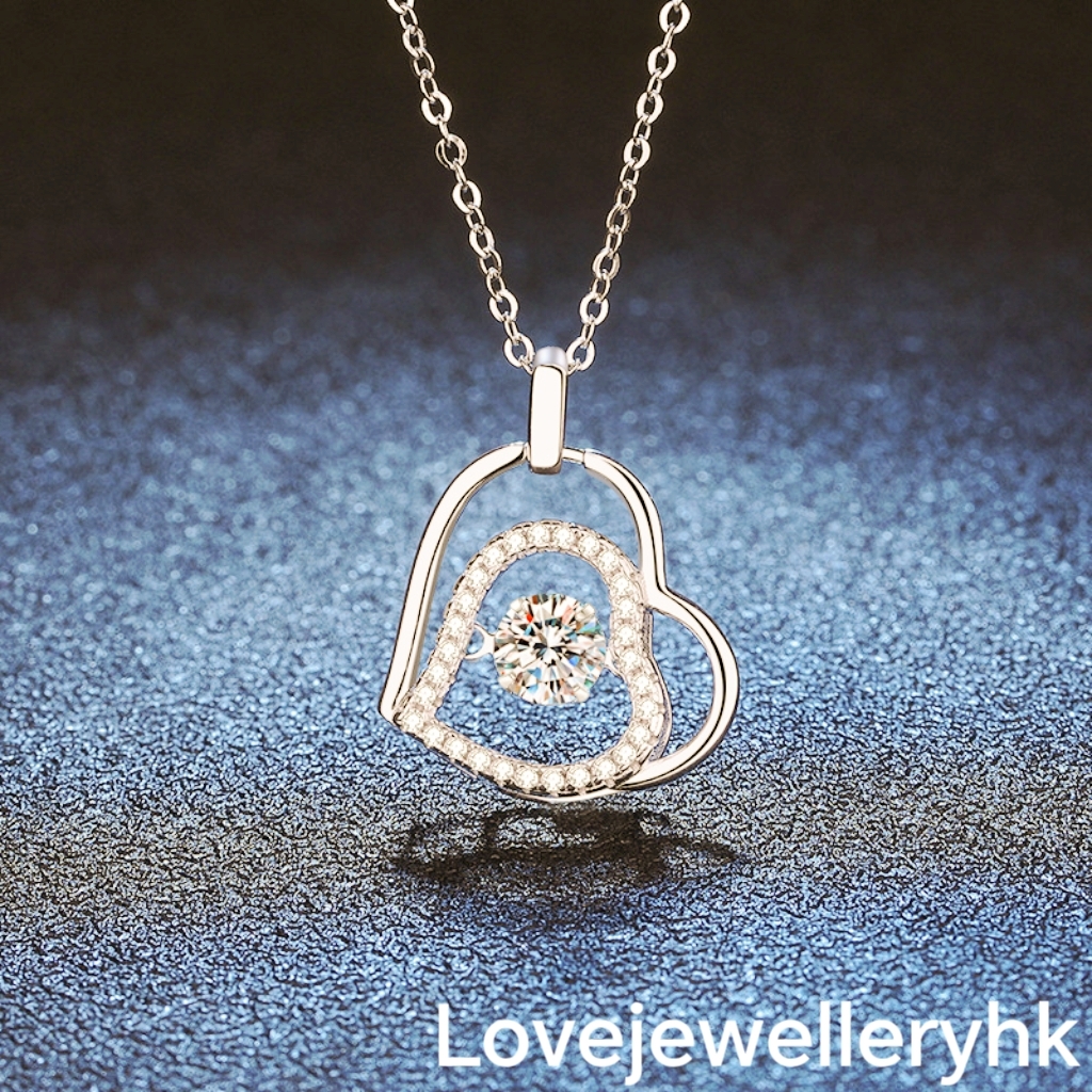 莫桑鑽靈動心心相印吊咀       P05C026A