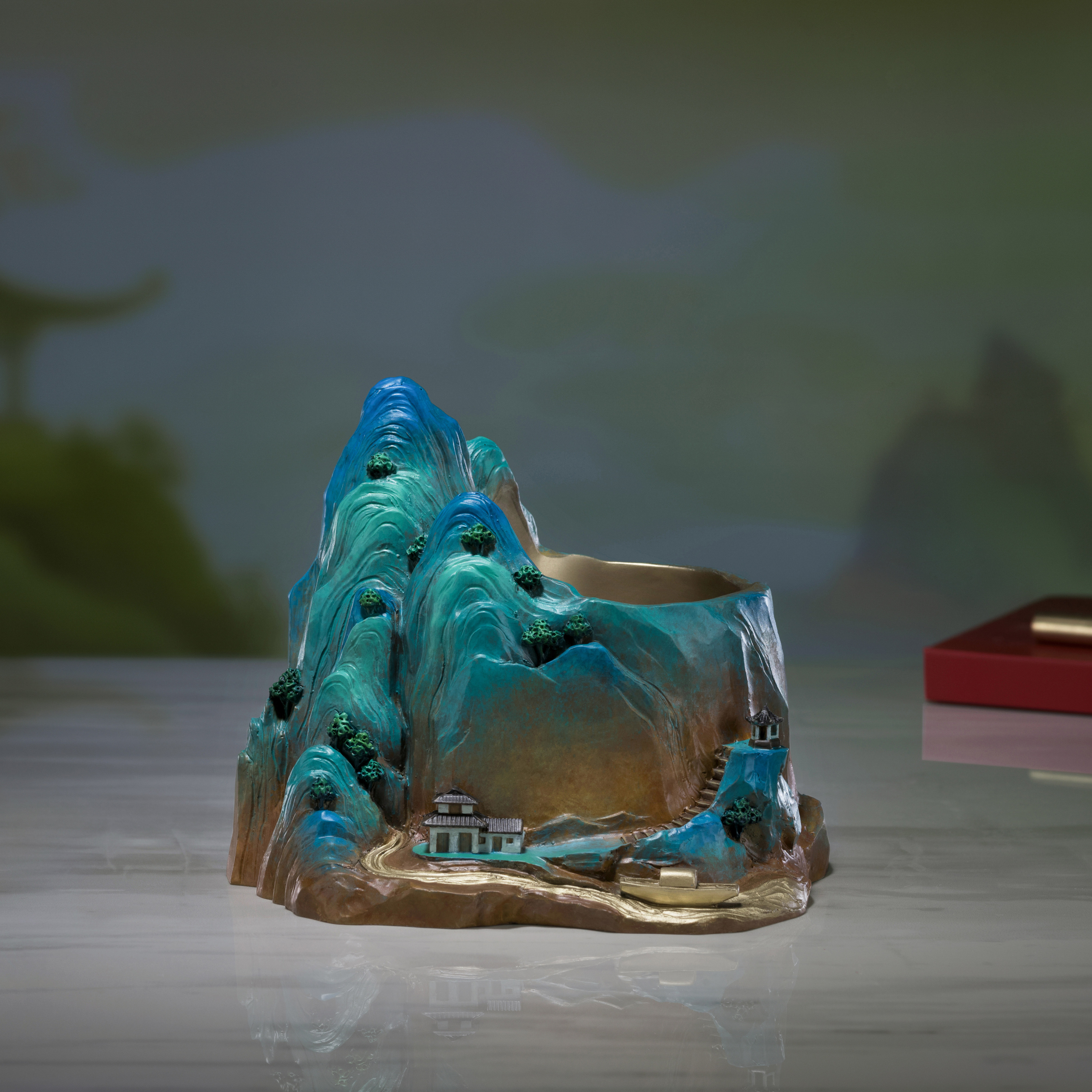 千里江山筆筒◆絕版品◆