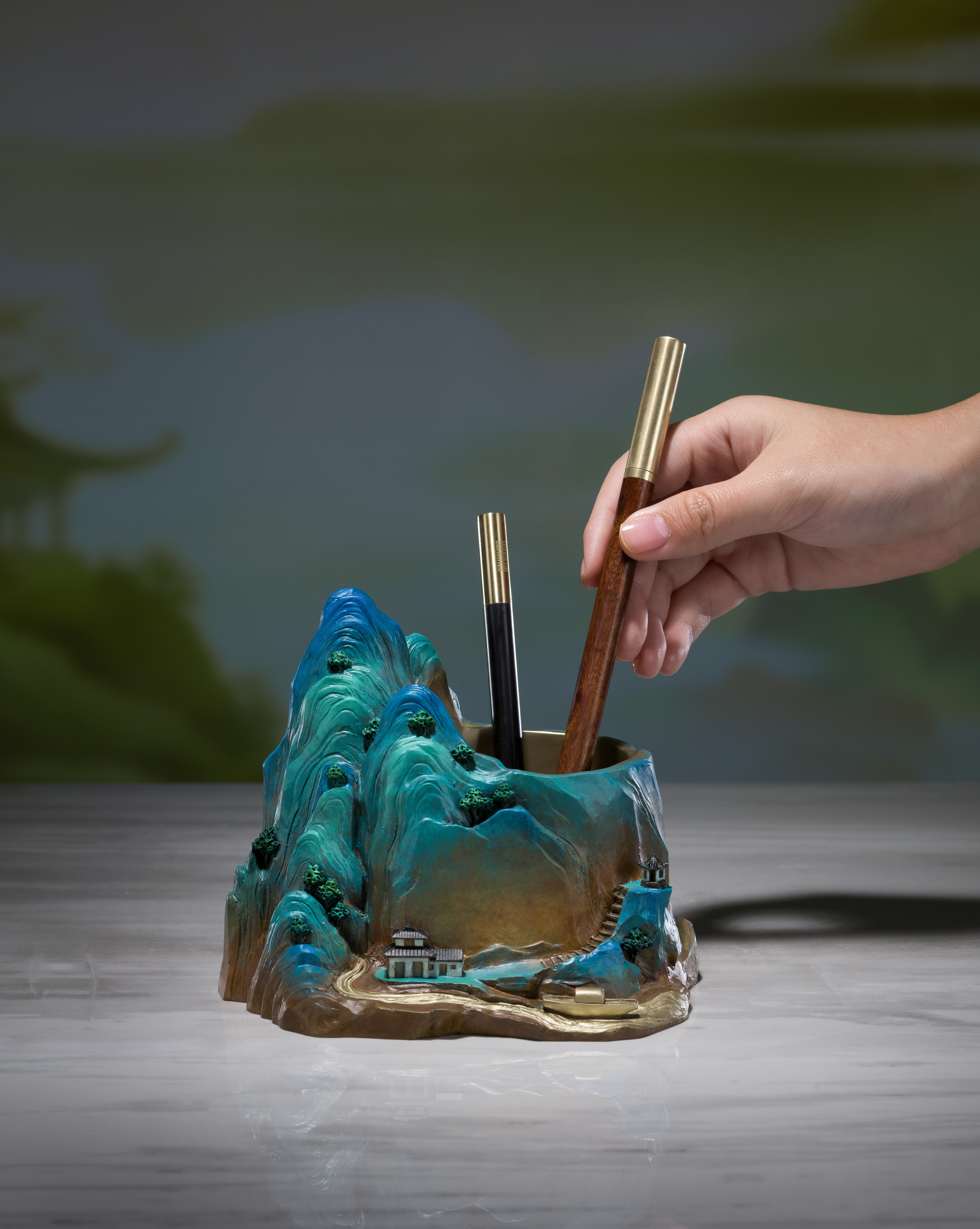 千里江山筆筒◆絕版品◆