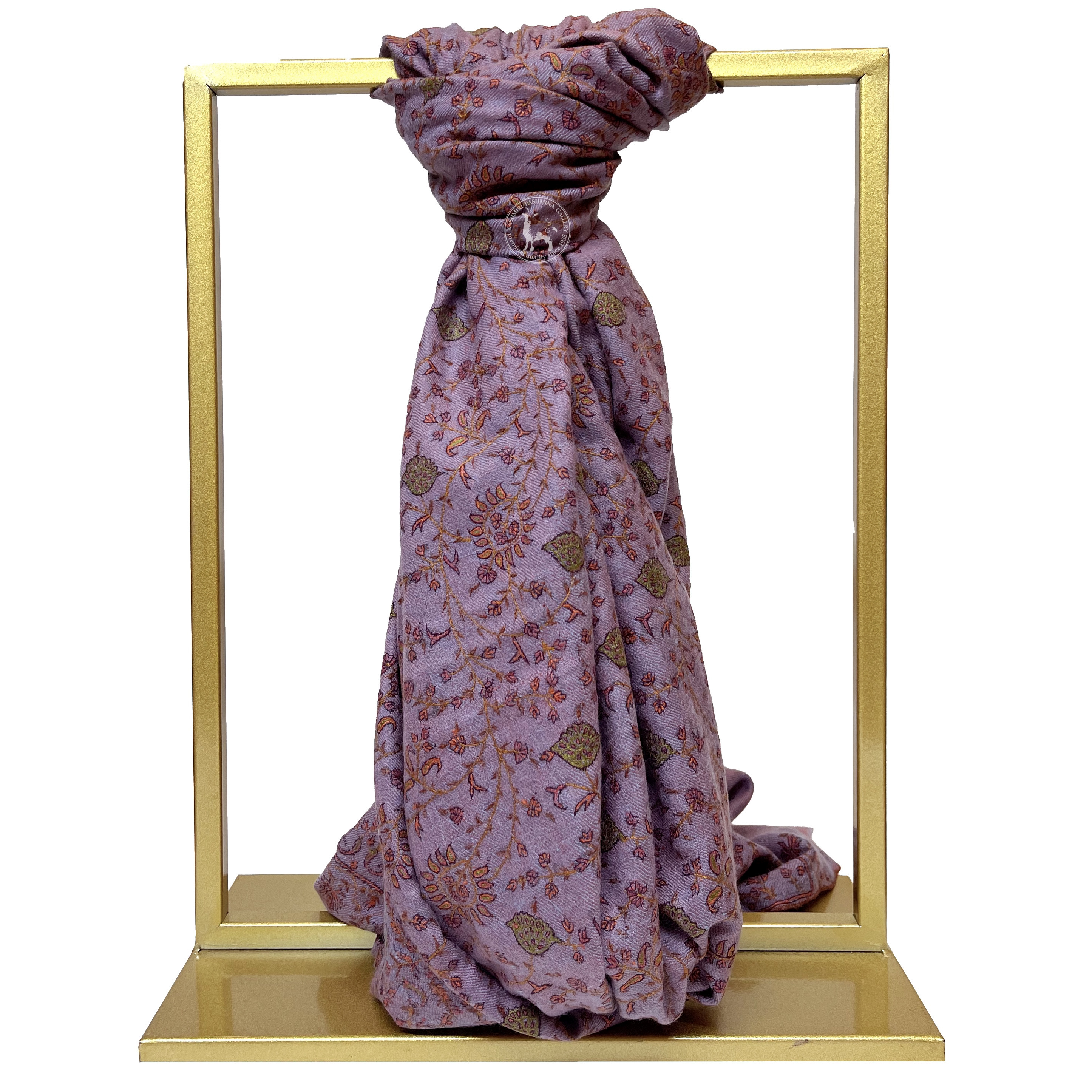 紅藍雙色線手工編織刺繡羊絨圍巾披肩